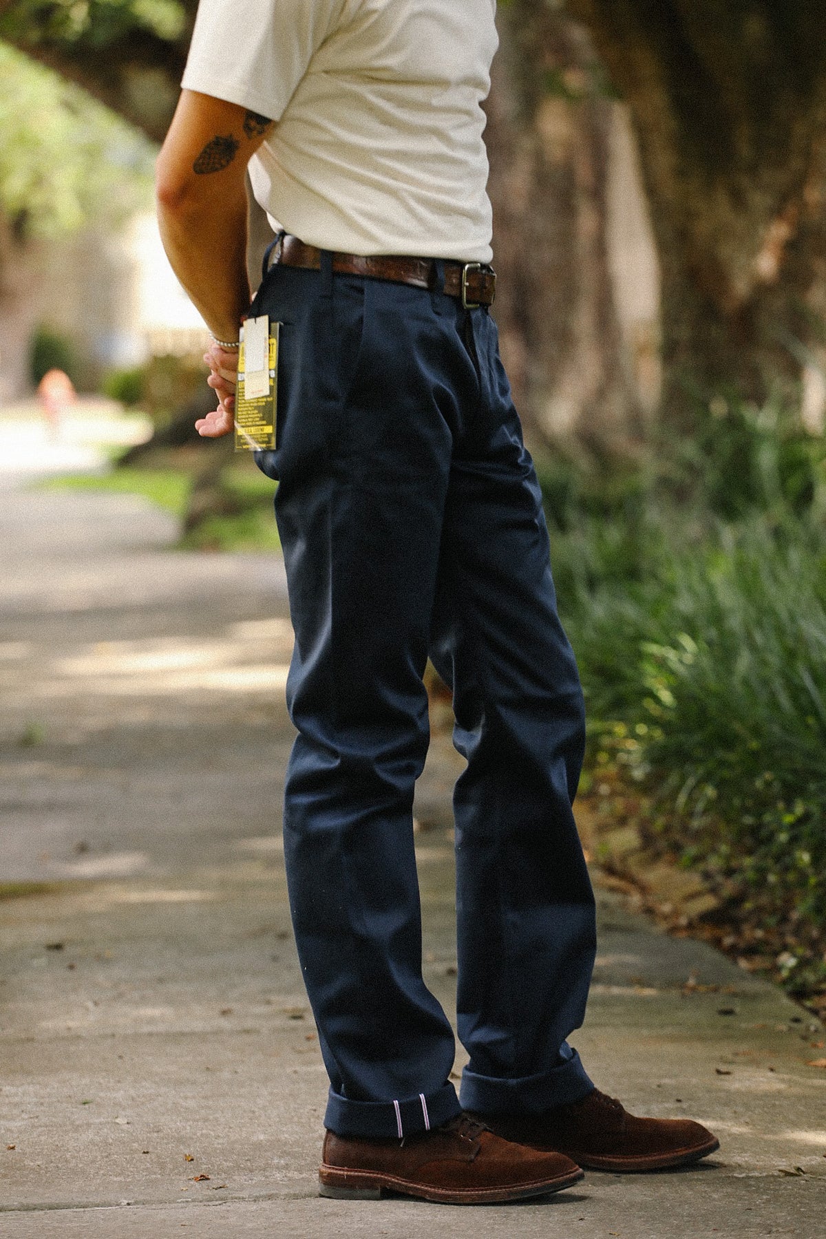 IH-717-NAV Iron Heart 9oz Mercerized Selvedge Cotton Straight Cut Chinos - Navy