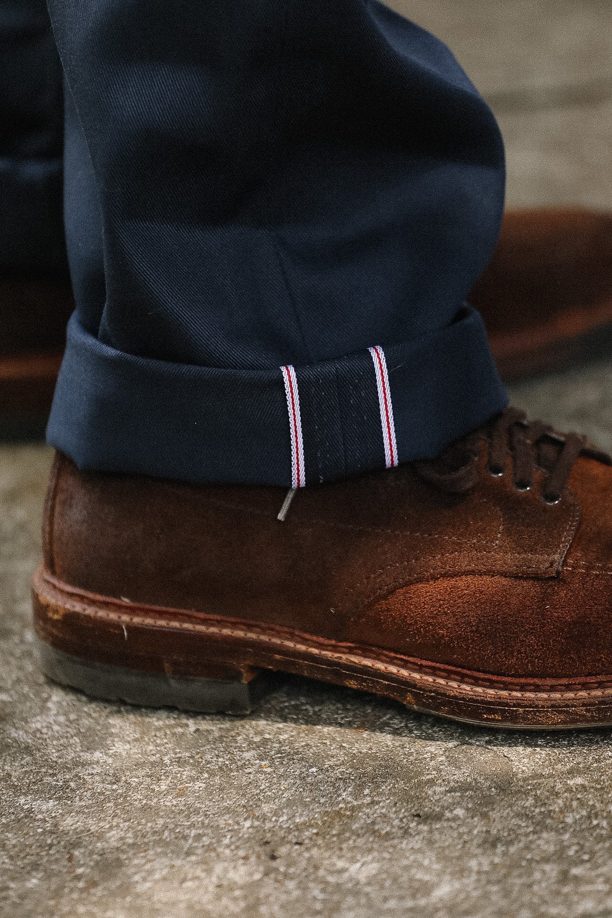 IH-717-NAV Iron Heart 9oz Mercerized Selvedge Cotton Straight Cut Chinos - Navy