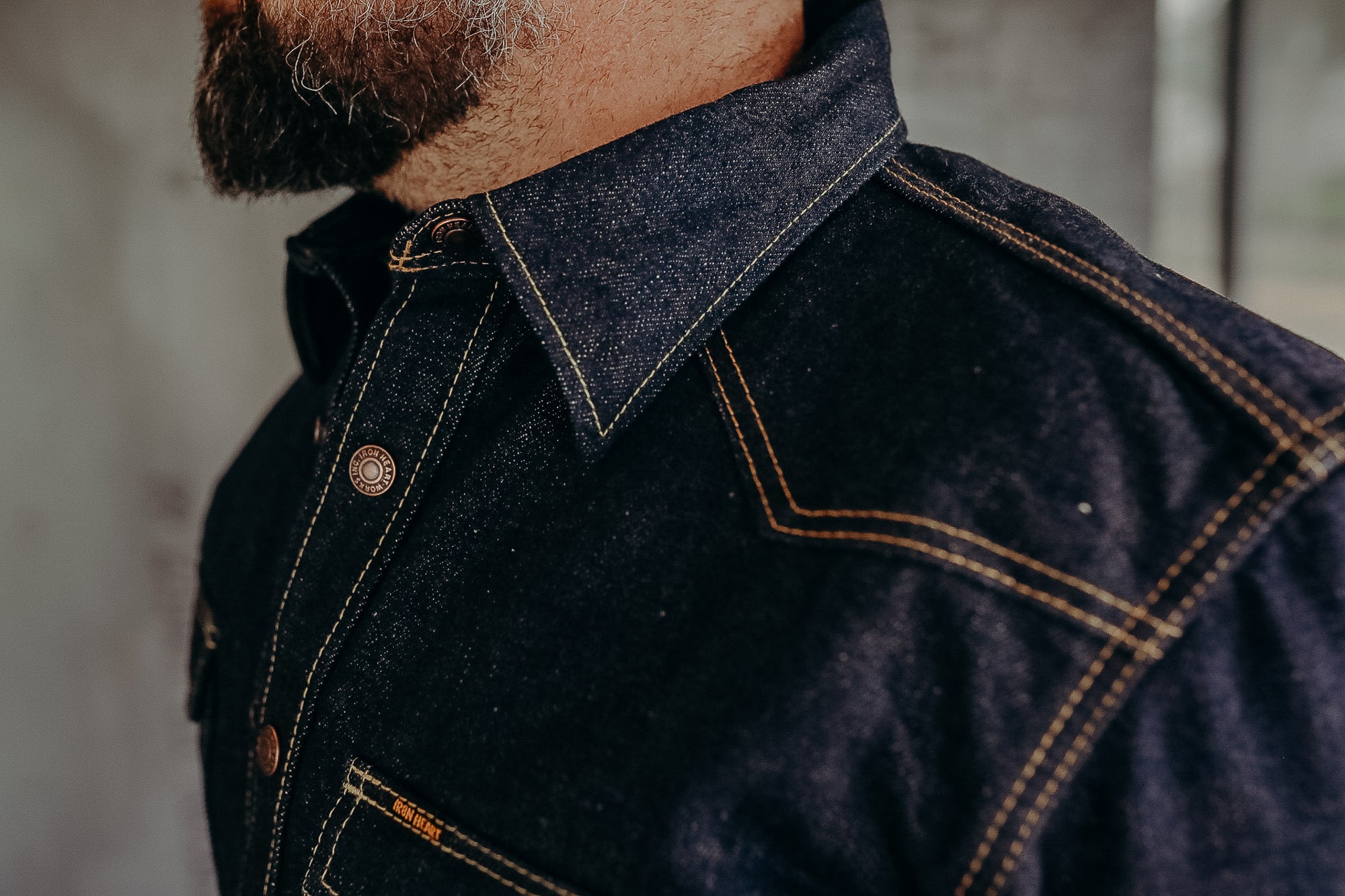 18oz Vintage Selvedge Denim CPO Shirt - Indigo IHSH-292-IND