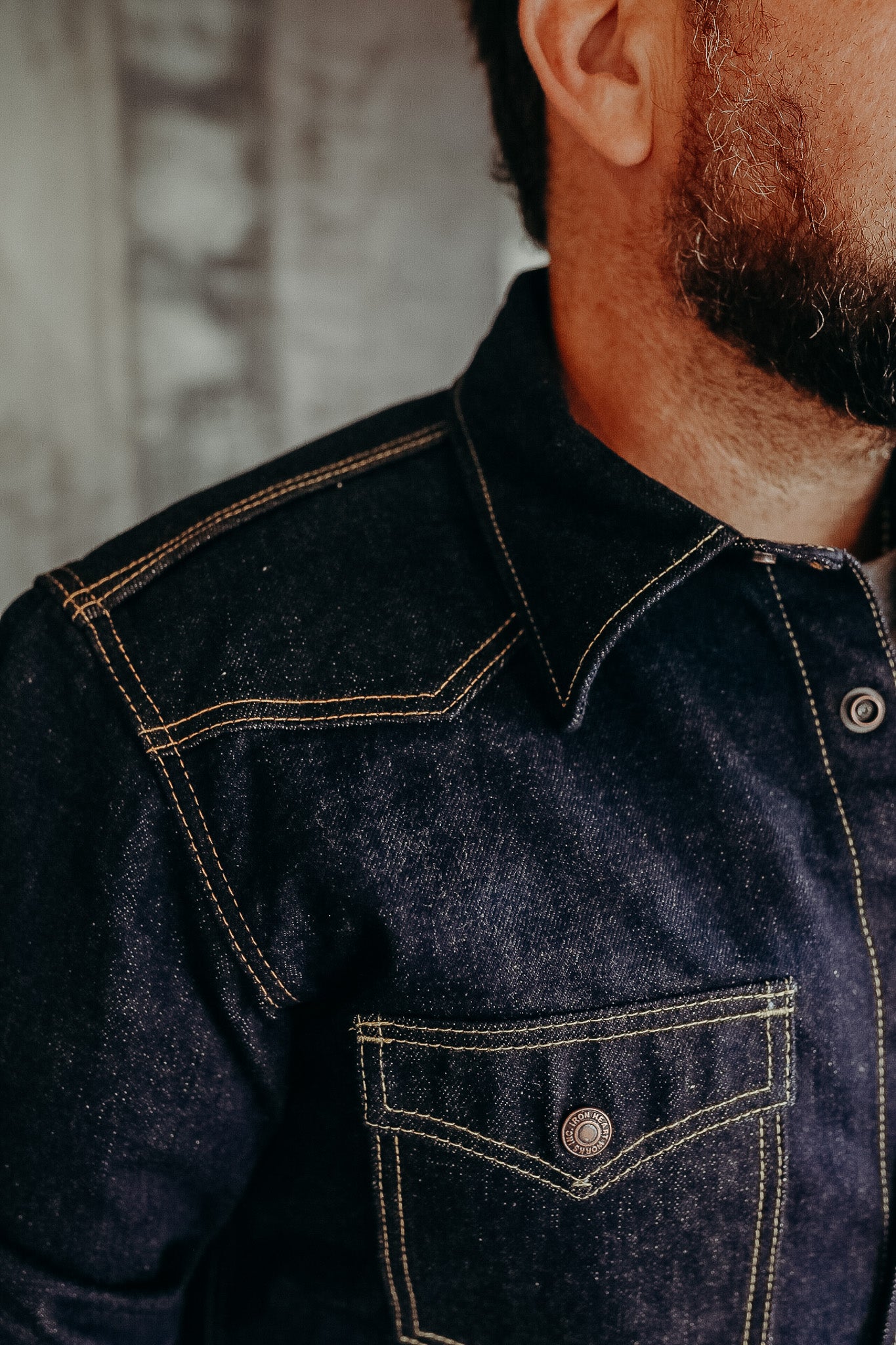 18oz Vintage Selvedge Denim CPO Shirt - Indigo IHSH-292-IND