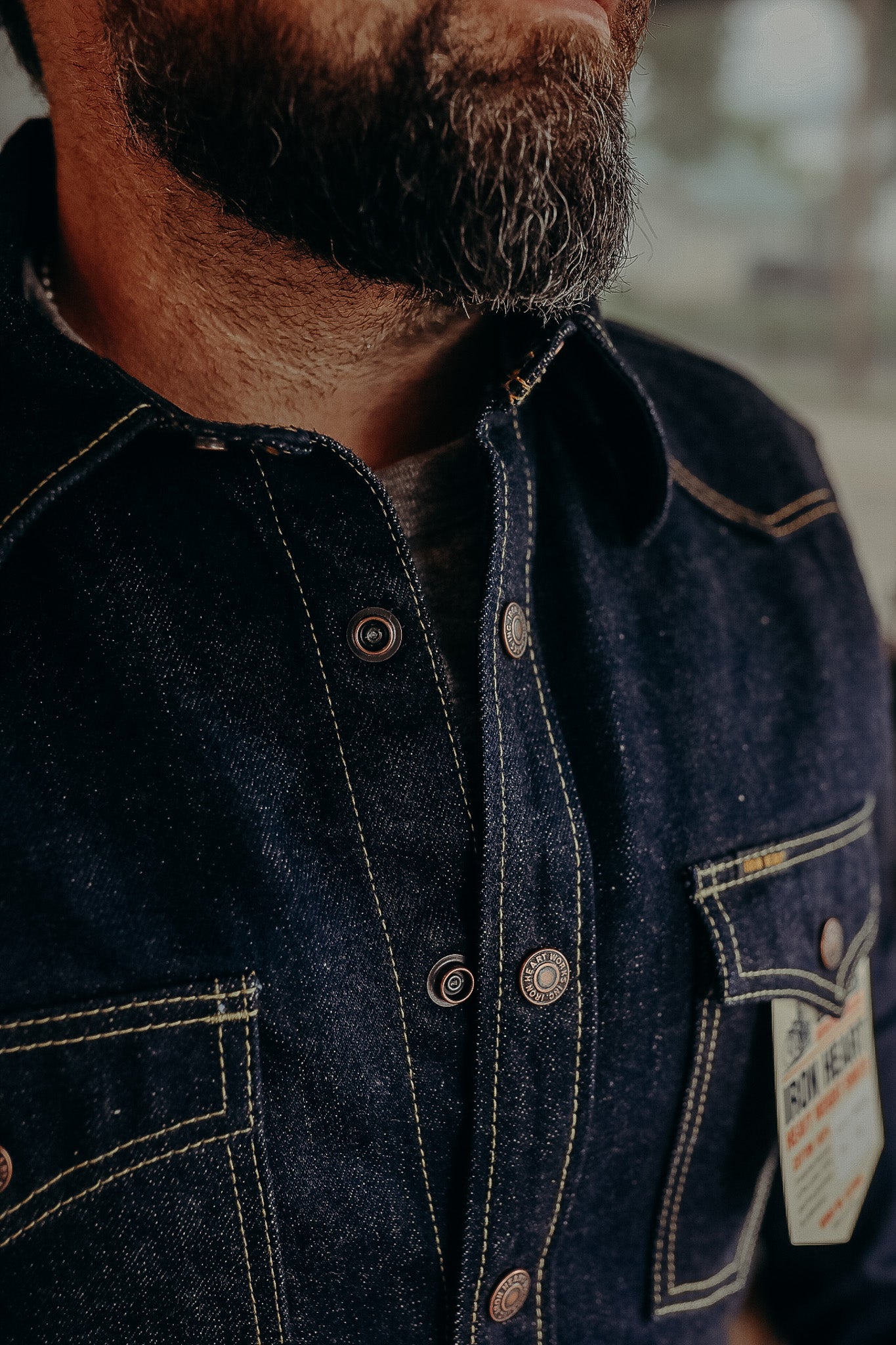 18oz Vintage Selvedge Denim CPO Shirt - Indigo IHSH-292-IND