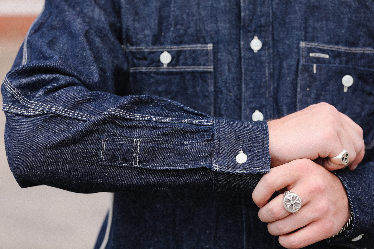 SJWS-SC02 Samurai Jeans Cotton Denim Work Shirt- Indigo