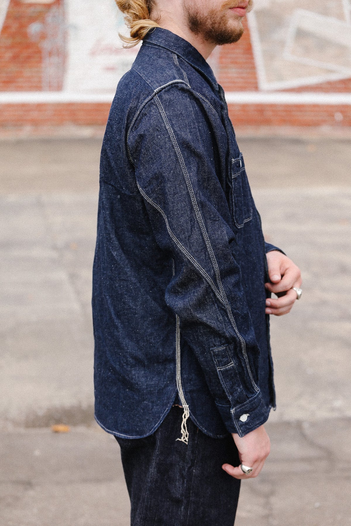 SJWS-SC02 Samurai Jeans Cotton Denim Work Shirt- Indigo