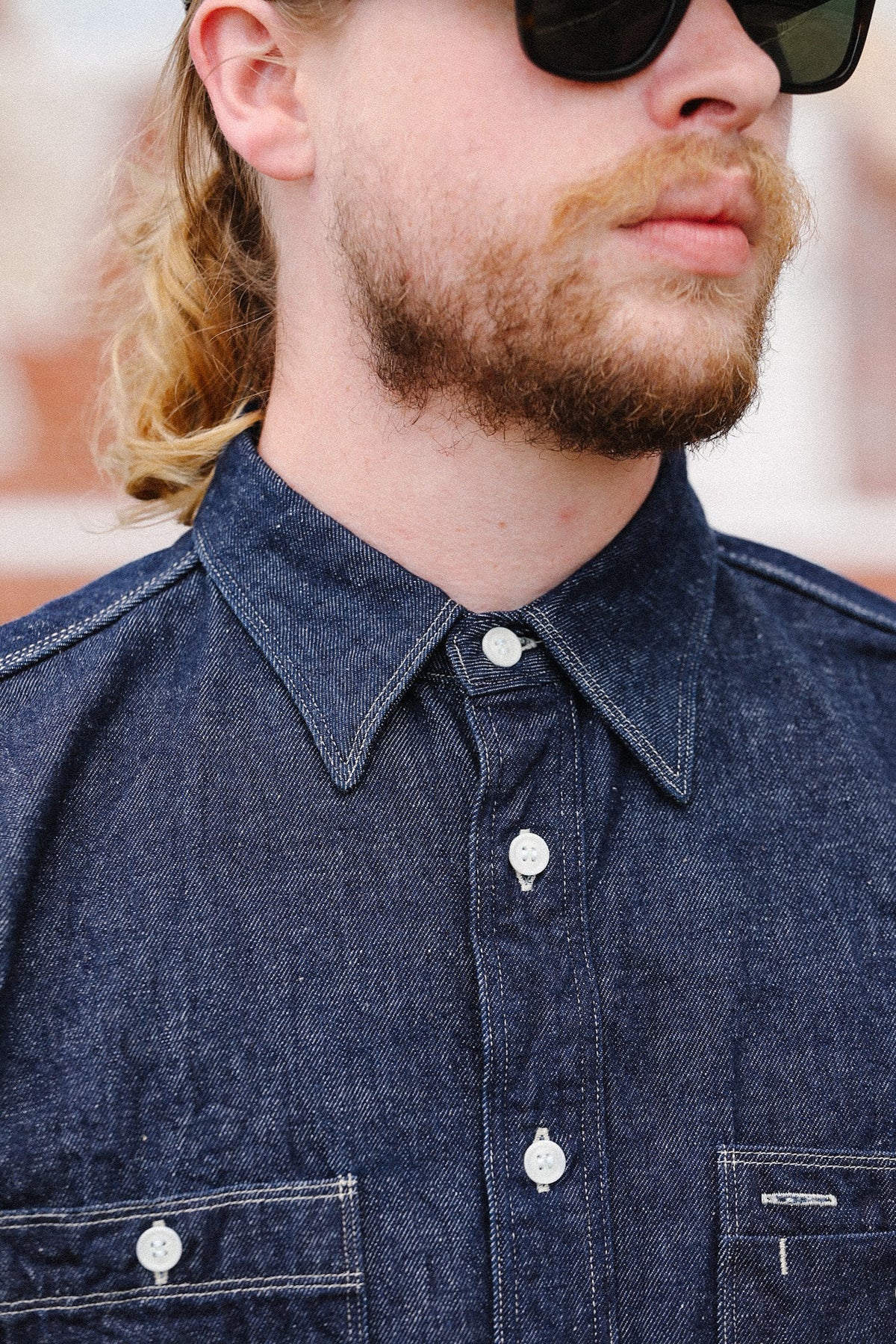 SJWS-SC02 Samurai Jeans Cotton Denim Work Shirt- Indigo