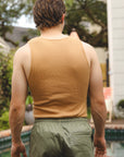 Tubular Rib Knit Tank Top - Apricot