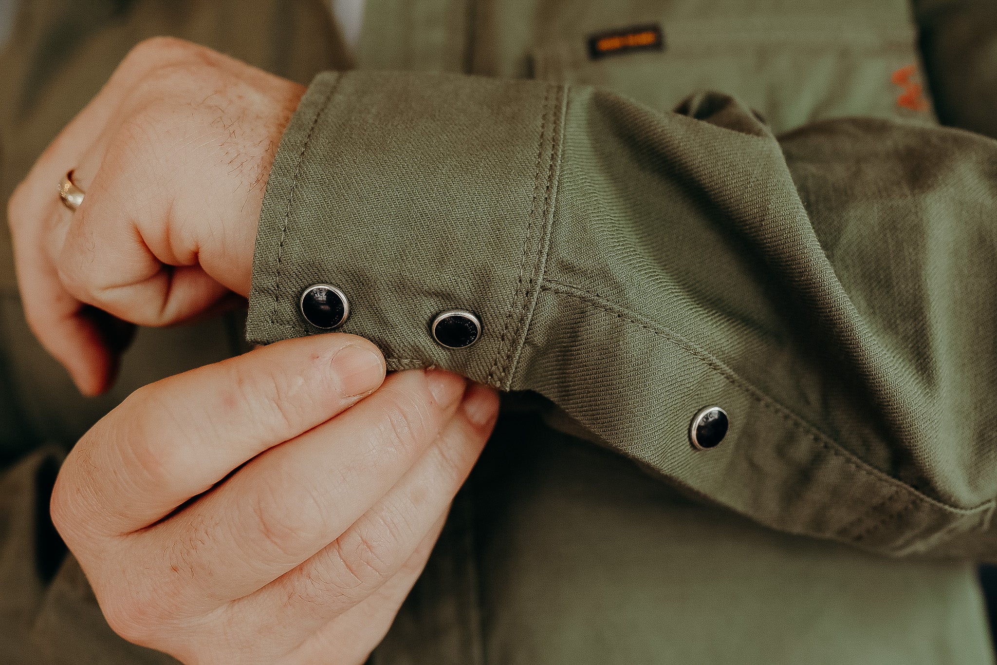 9oz Military Serge CPO Shirt - Olive IHSH-381-OLV – Iron Shop