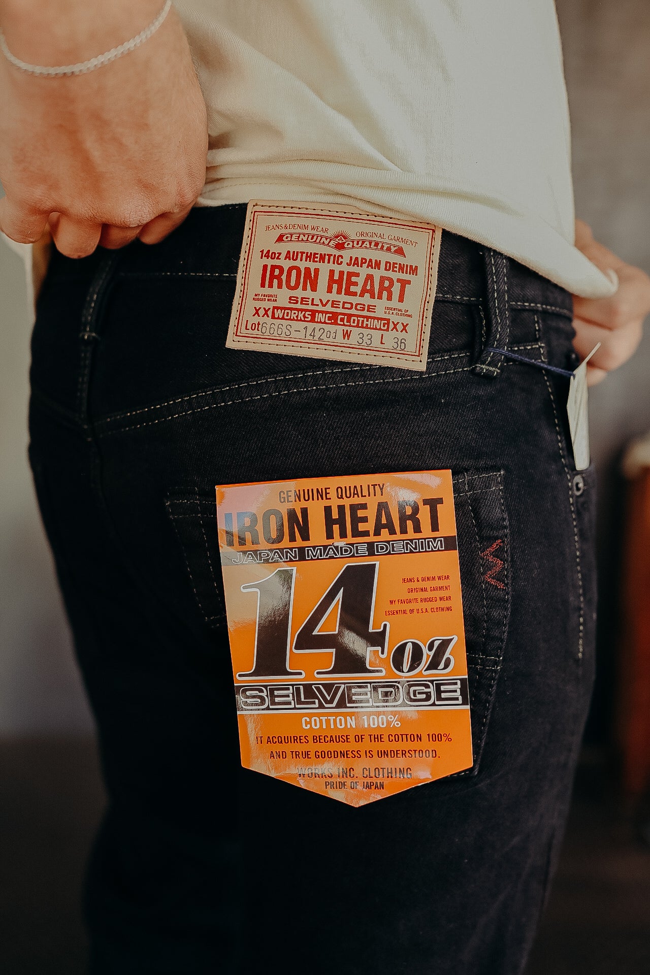 14oz Selvedge Denim Slim Straight Cut Jeans - Indigo
