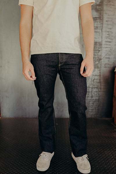 14oz Selvedge Denim Slim Straight Cut Jeans - Indigo IH-666S-142