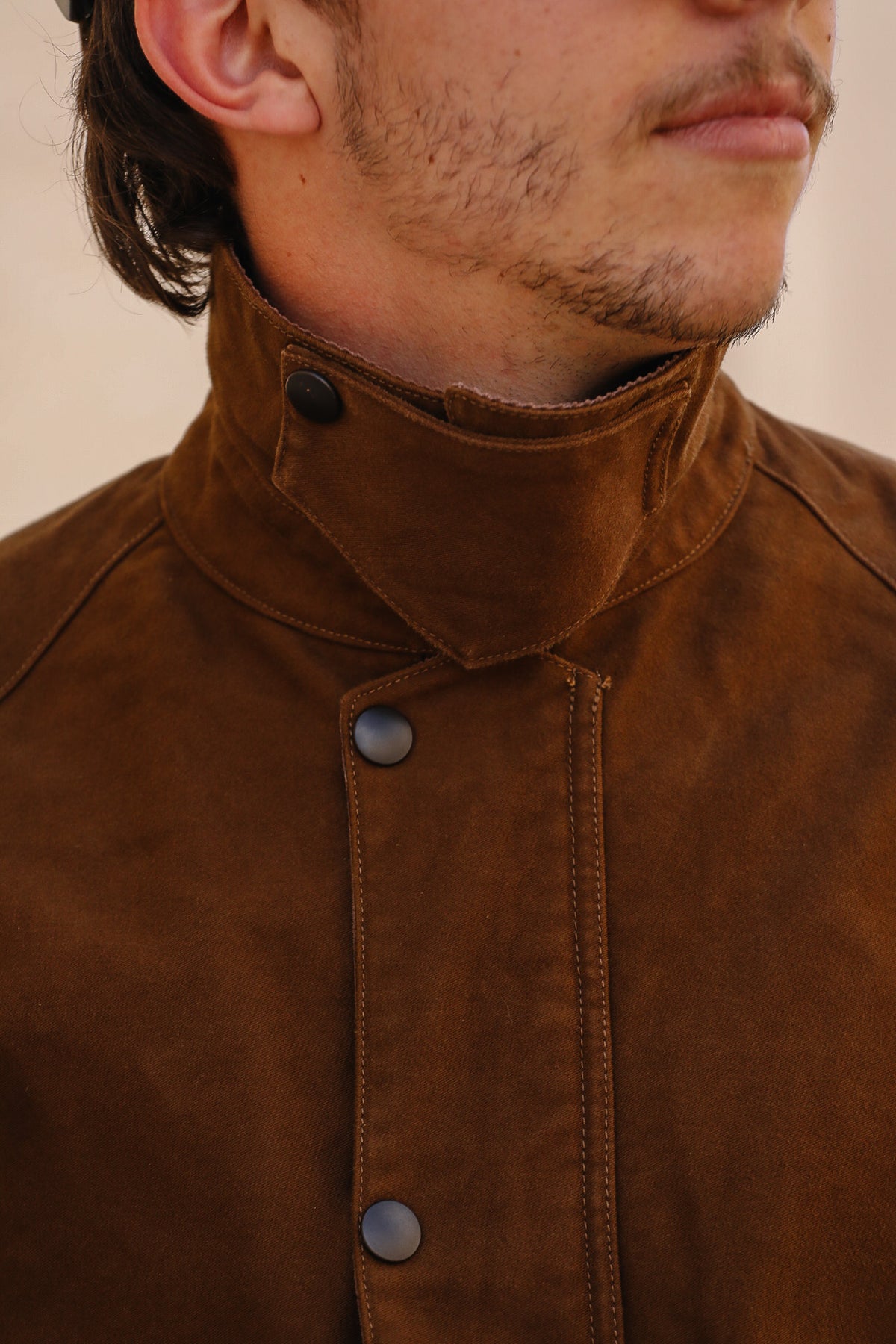 F2361 FOB Factory Moleskin Riding Jacket- Brown