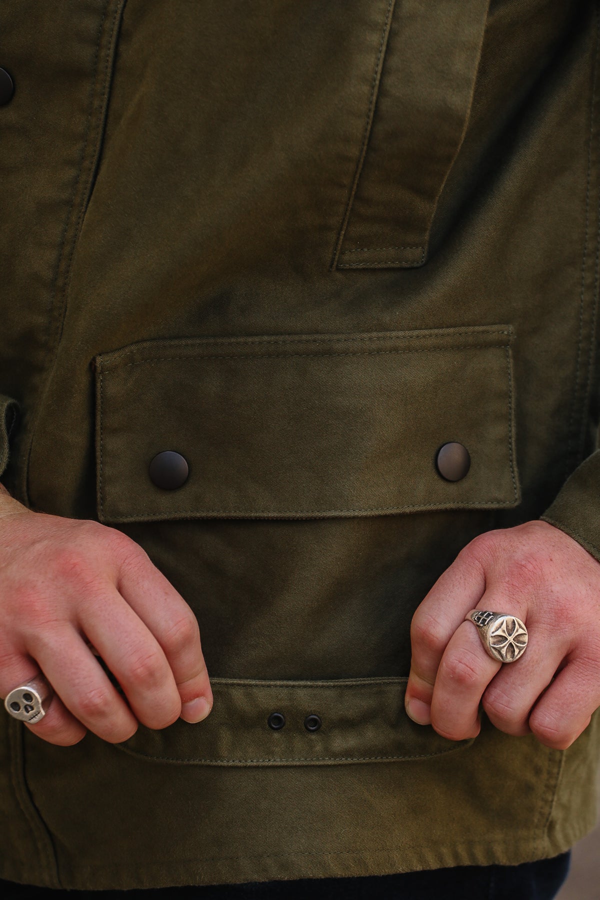F2361 FOB Factory Moleskin Riding Jacket- Olive