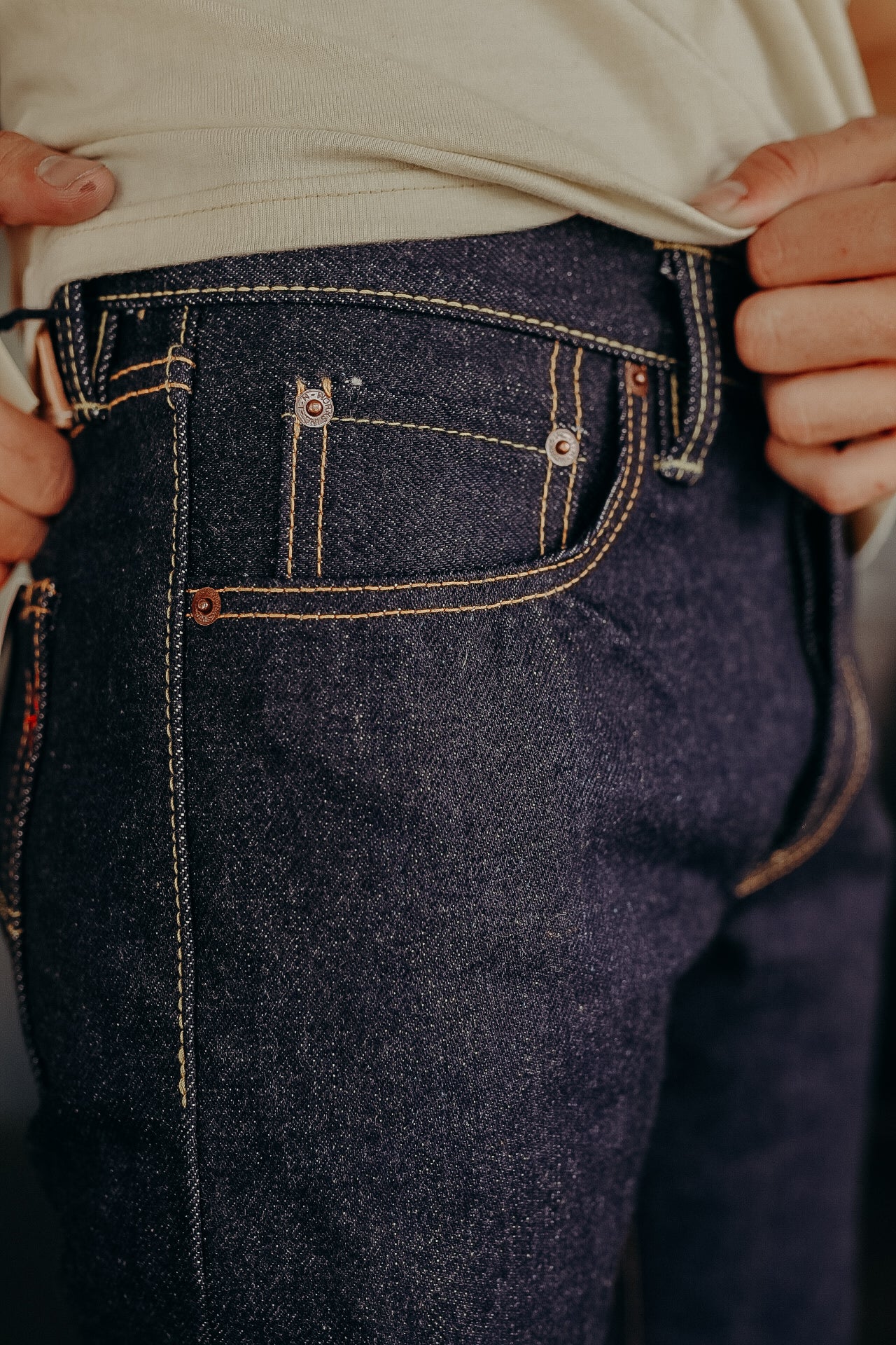 IH-666S-UHR Iron Heart 21/23oz Ultra Heavy Raw Selvedge Denim Slim Straight Cut Jeans - Indigo