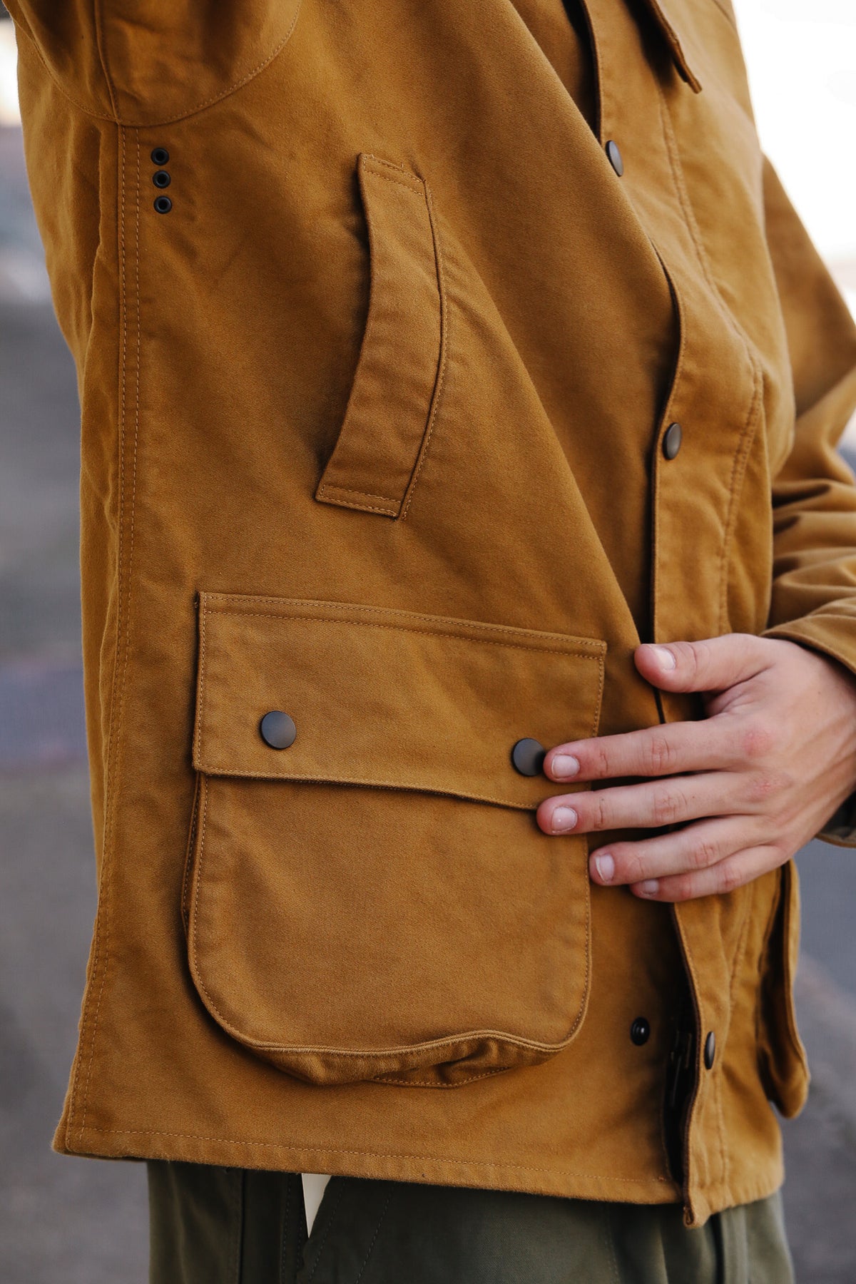 F2361 FOB Factory Moleskin Riding Jacket- Khaki