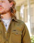12oz Military Moleskin Western Shirt - Khaki IHSH-426-KHA