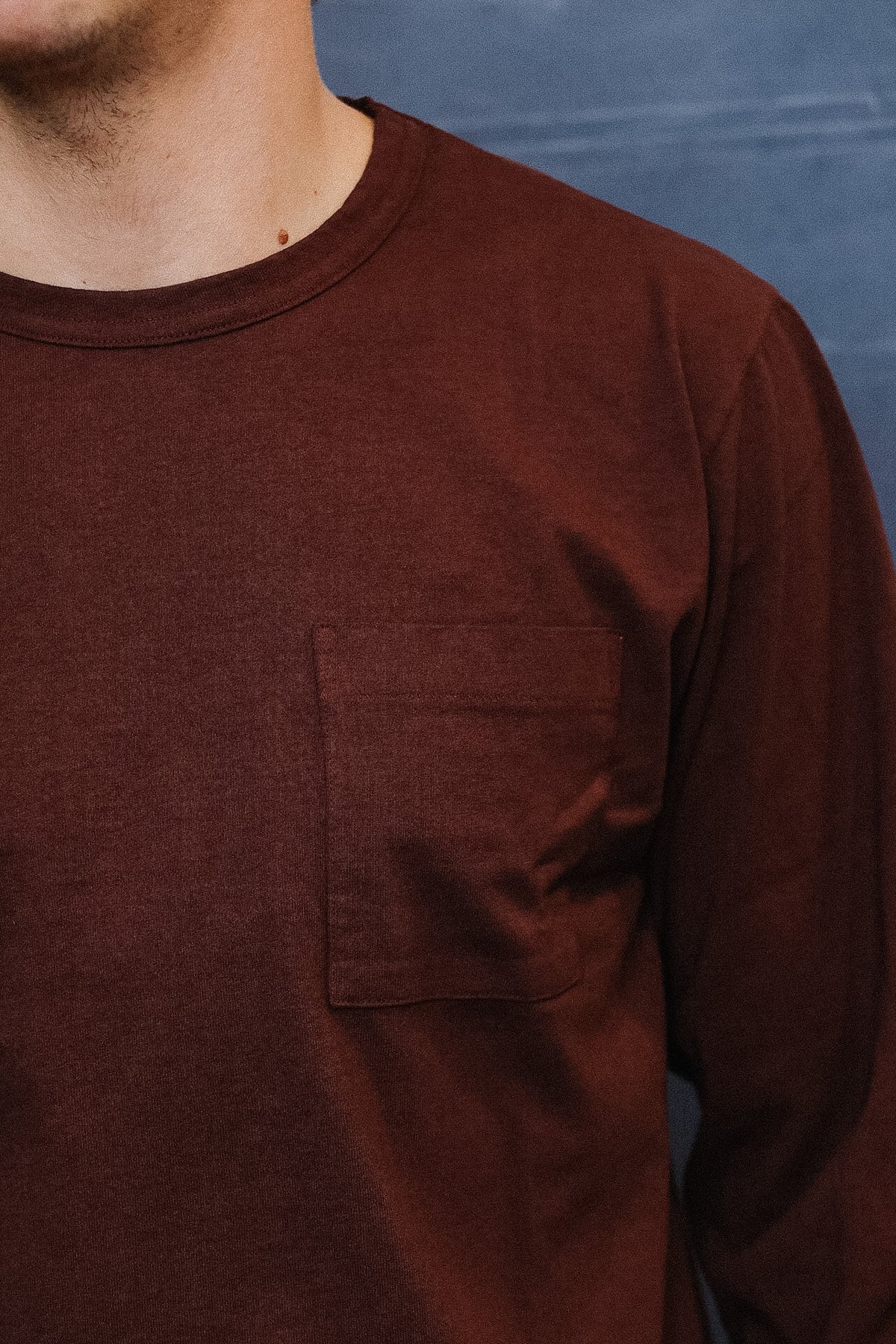 Dehen 1920 Heavy Duty Long Sleeve Single Pocket Tee-Fig