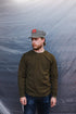 Man wearing Green long sleeve t-shirt 