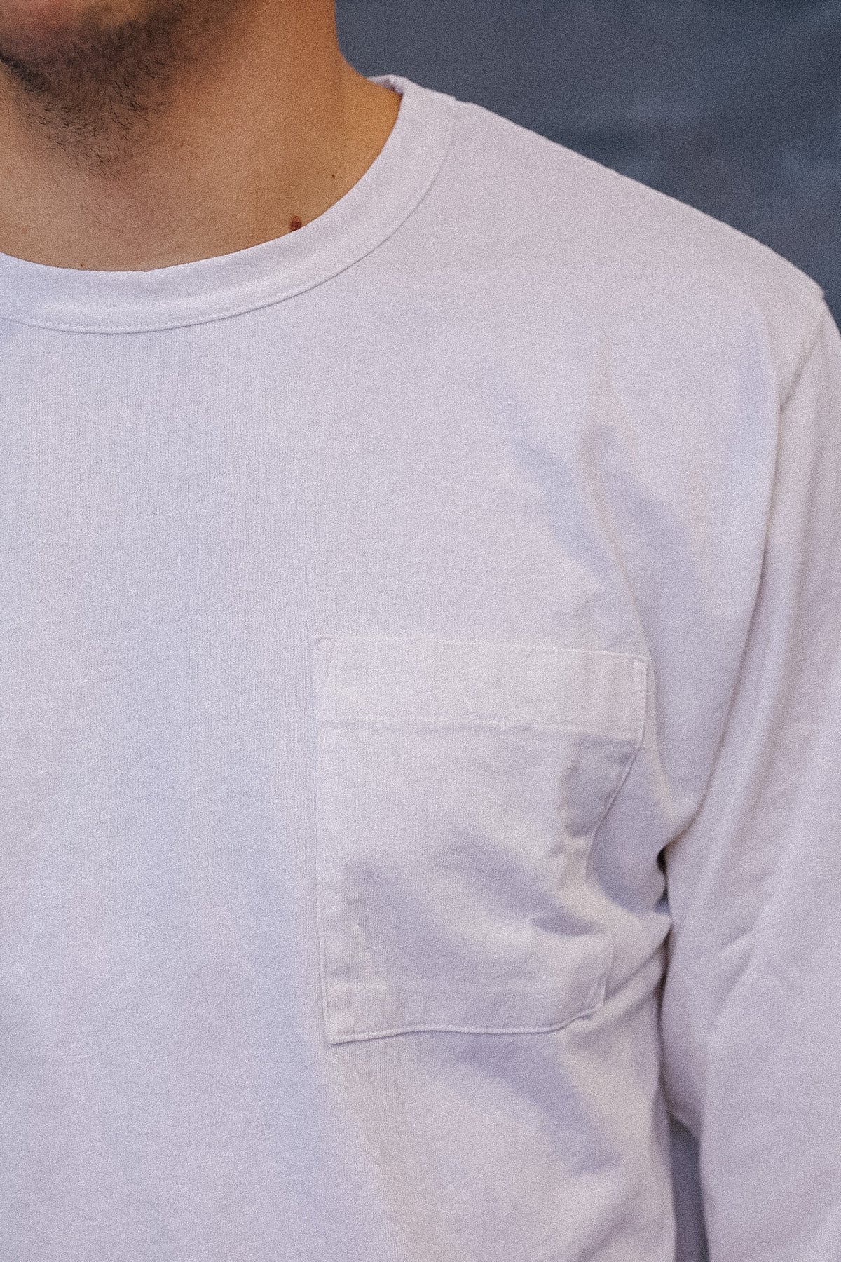 Dehen 1920 Heavy Duty Long Sleeve Single Pocket Tee- Natural