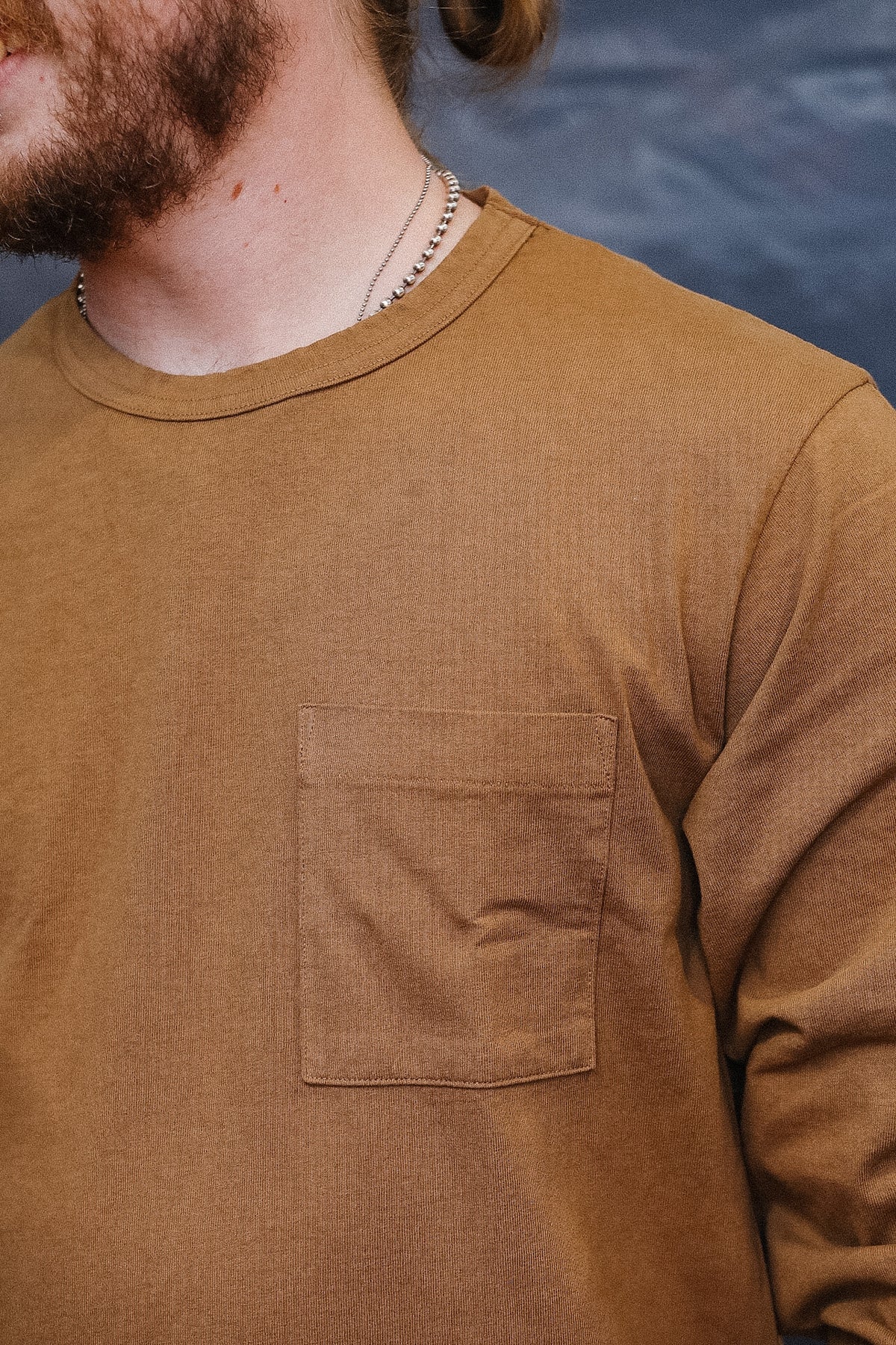 Dehen 1920 Heavy Duty Long Sleeve Single Pocket Tee- Hardtack