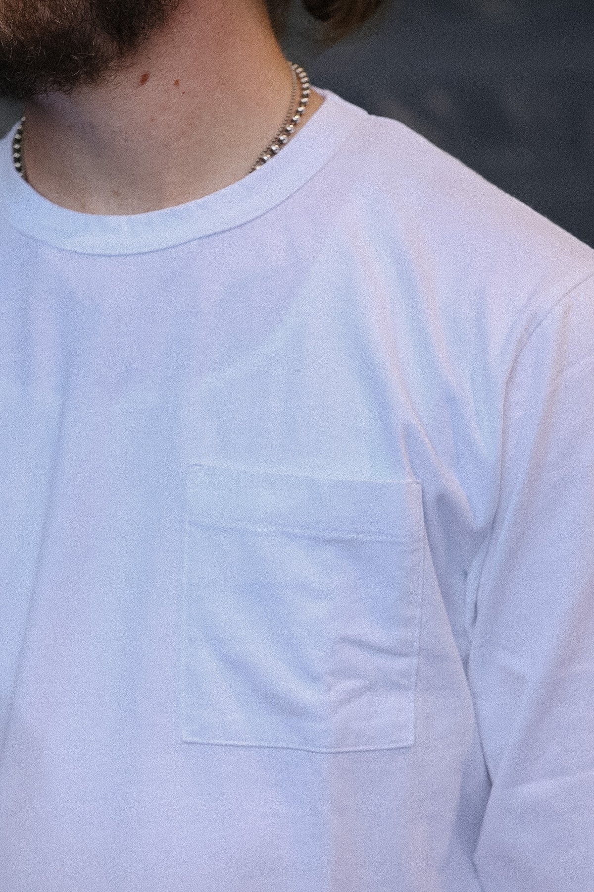 Dehen 1920 Heavy Duty Long Sleeve Single Pocket Tee- White
