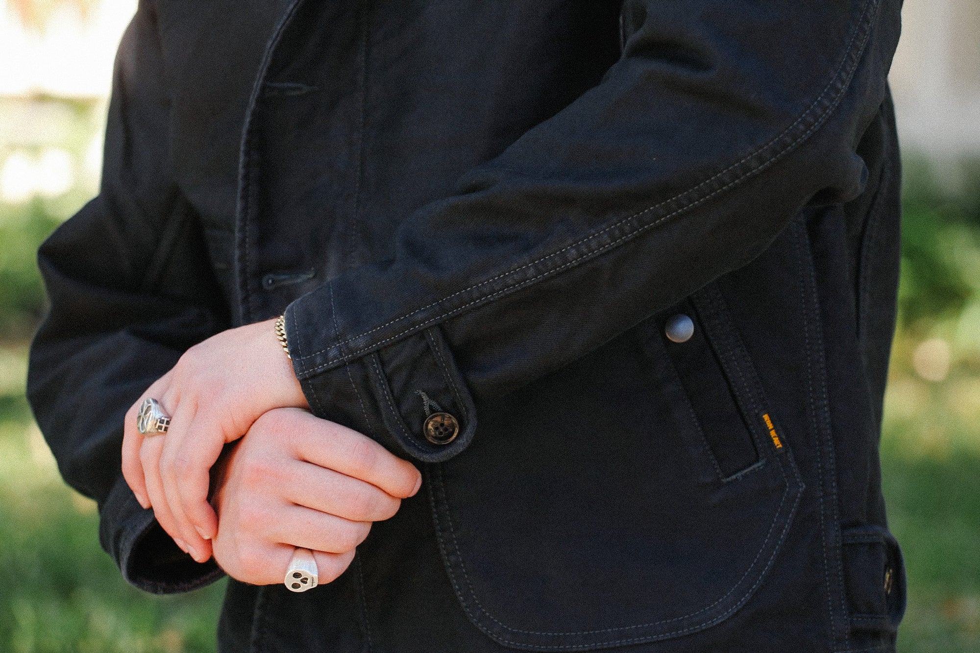 12oz Whipcord Lightweight N1 Deck Jacket - Black IHM-48-BLK