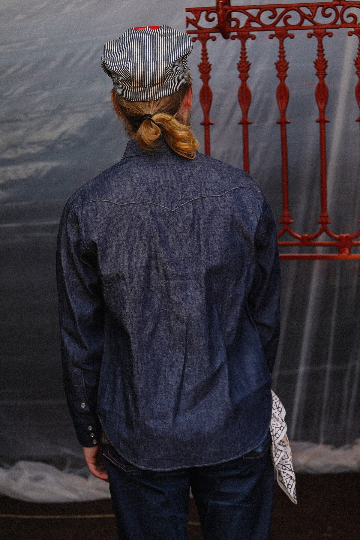 SC28190 Sugar Cane Long Sleeve Denim Western Shirt- Indigo