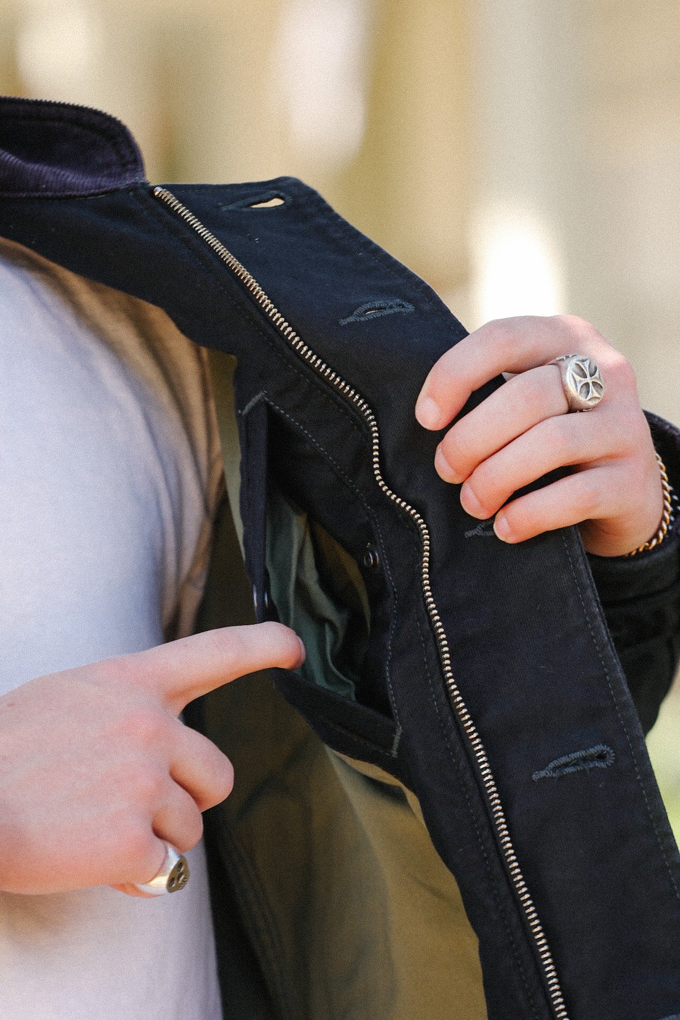 12oz Whipcord Lightweight N1 Deck Jacket - Black IHM-48-BLK