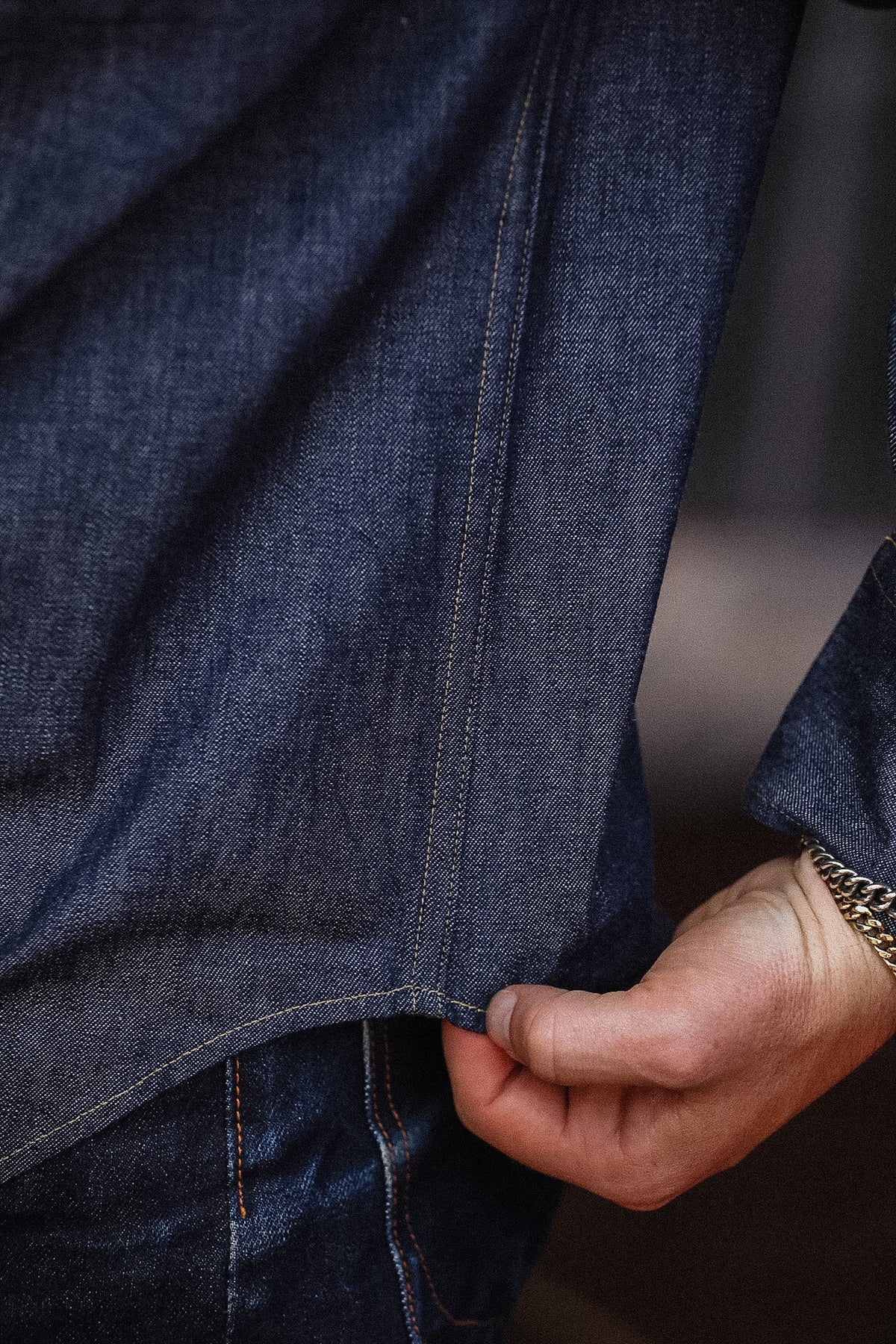 SC28190 Sugar Cane Long Sleeve Denim Western Shirt- Indigo