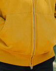 14oz Ultra Heavyweight Loopwheel Cotton Zippered Hoodie - Mustard IHSW-10-MUS