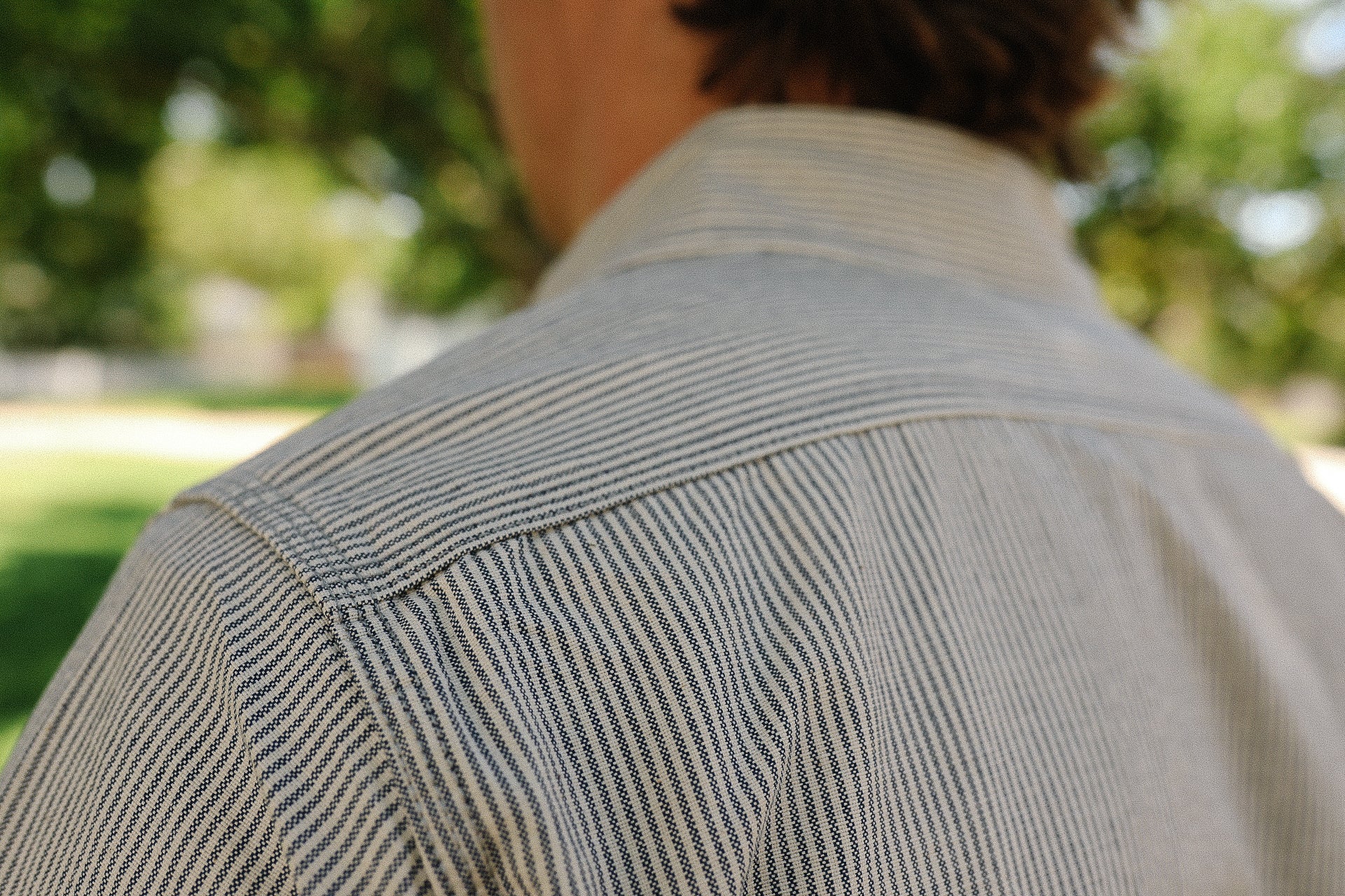 5oz Selvedge Ox Cloth Short Sleeved Work Shirt - Hickory Stripe IHSH-420-HIC
