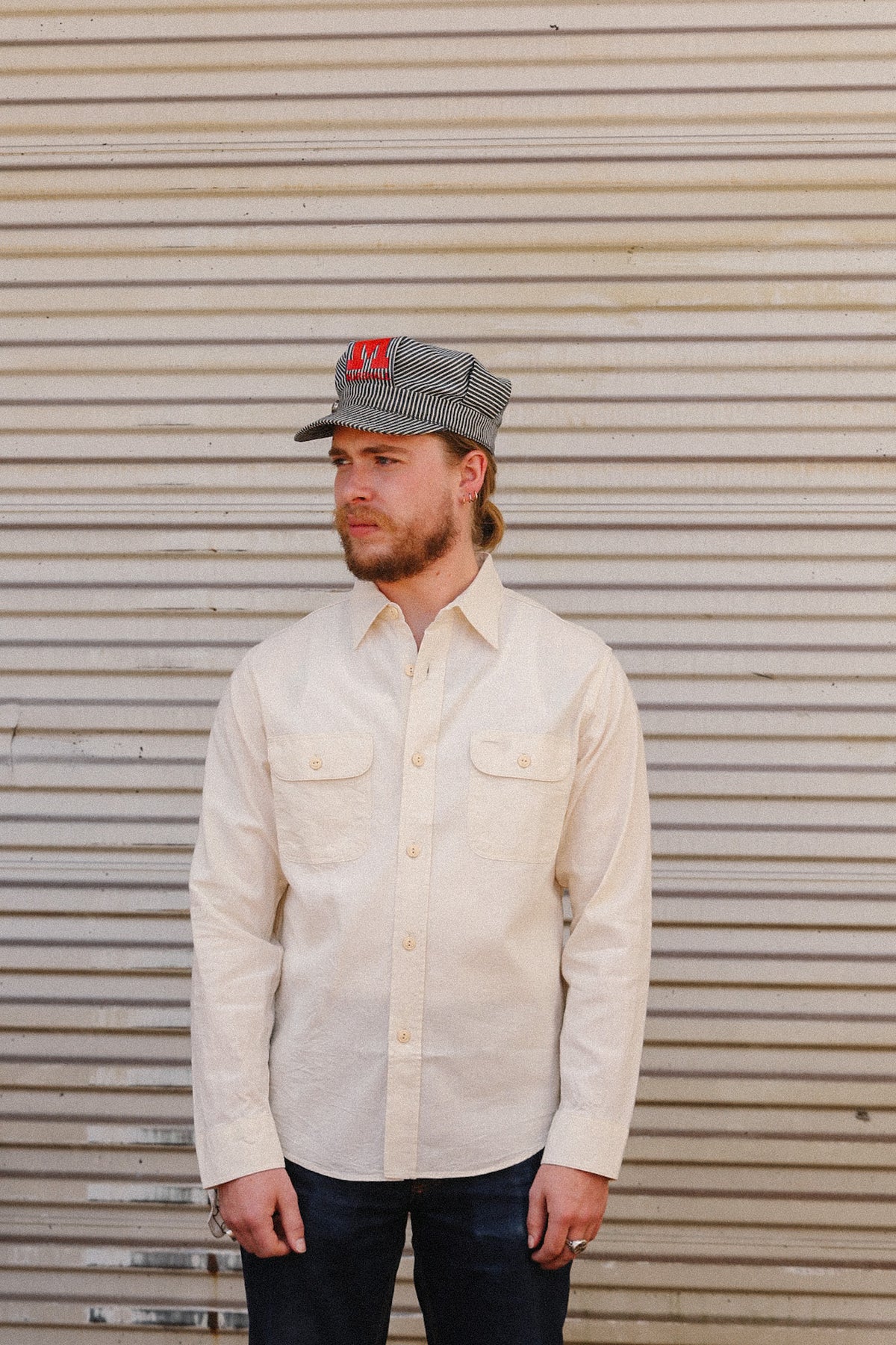 SC27851 Sugar Cane Long Sleeve Work Shirt- Natural Chambray