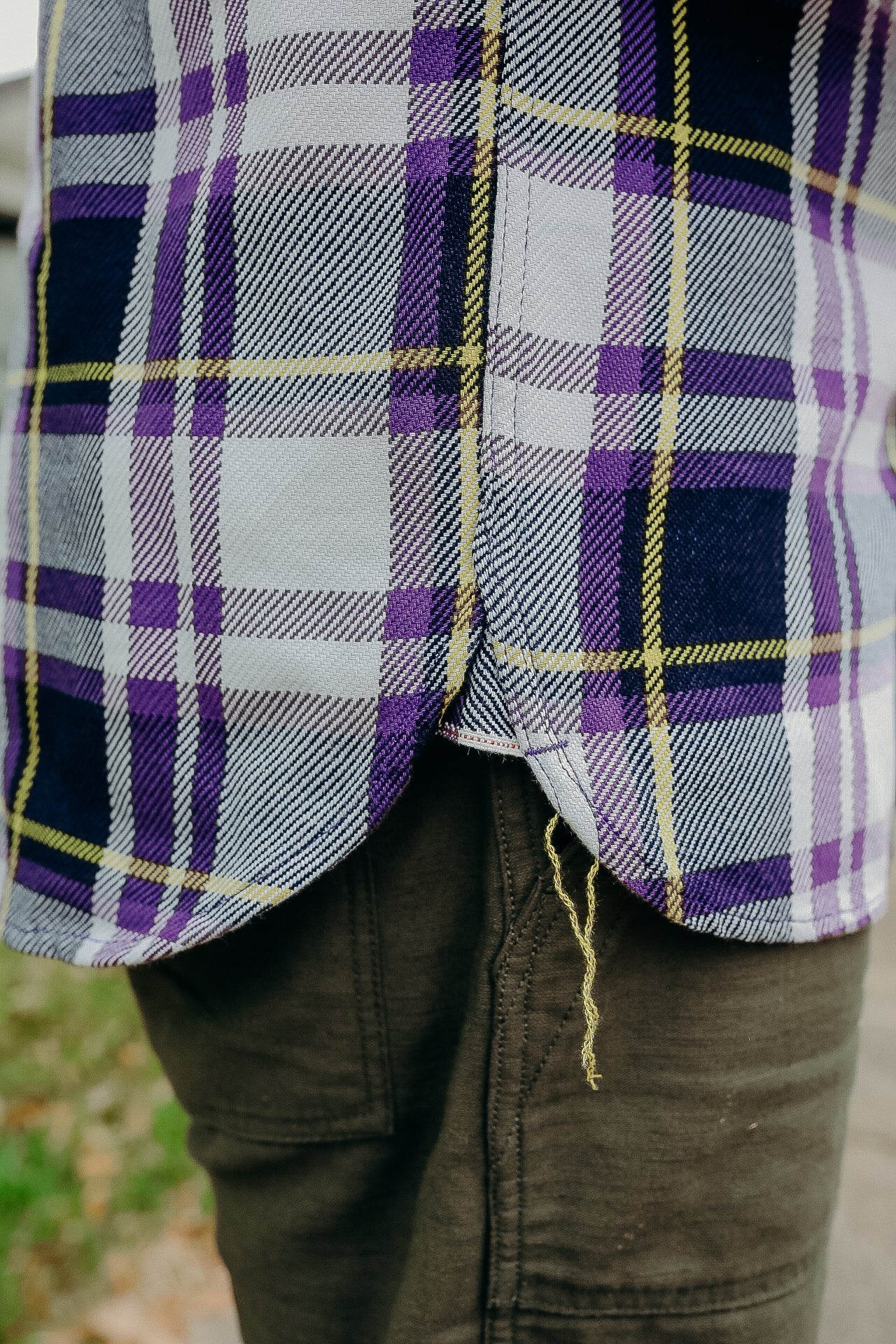 9oz Selvedge American Check Work Shirt - Purple IHSH-382-PUR