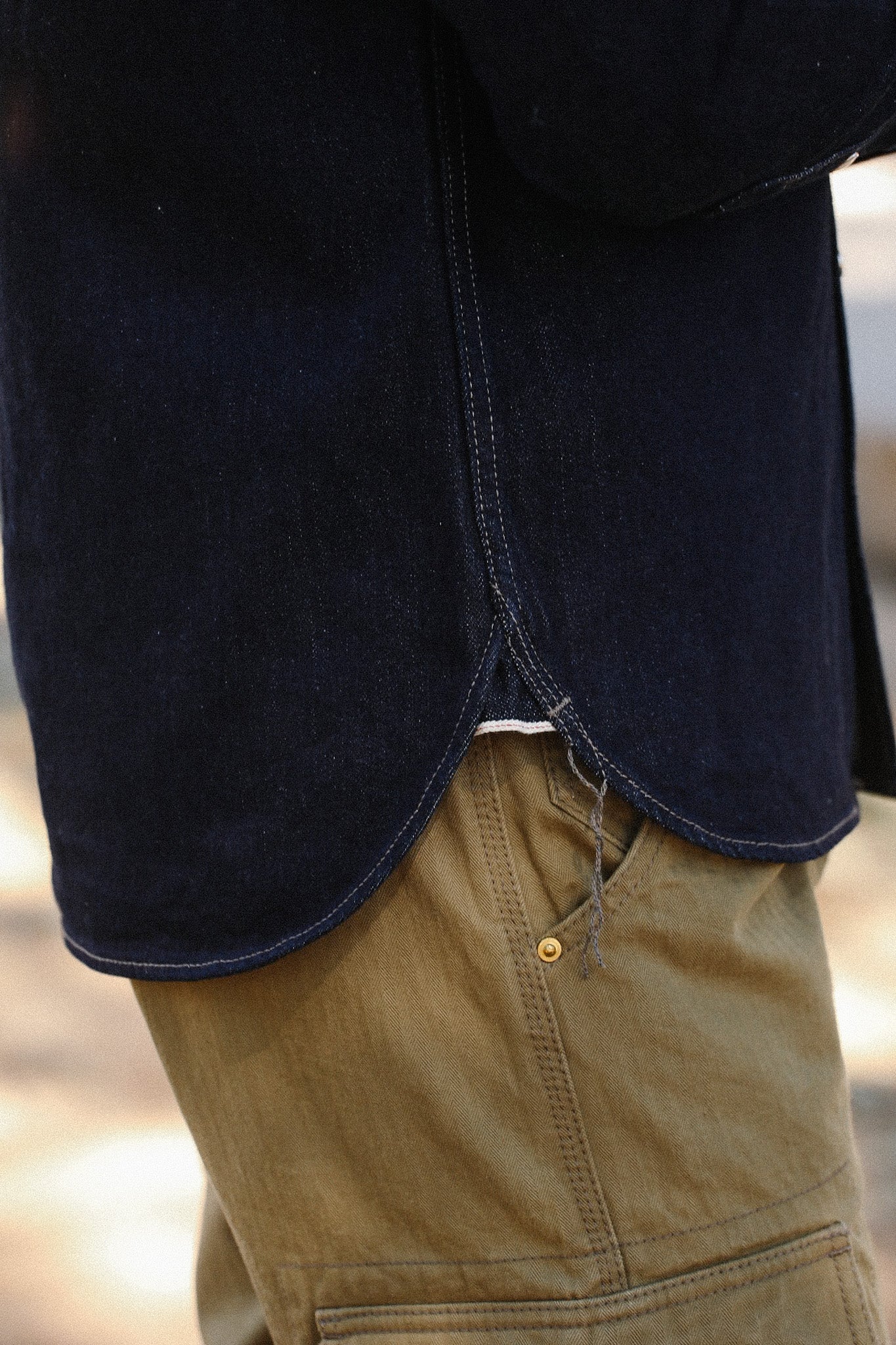 12oz Selvedge Denim Work Shirt With Snaps - Indigo IHSH-326-IND