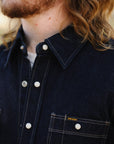 12oz Selvedge Denim Work Shirt With Snaps - Indigo IHSH-326-IND