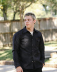 12oz Military Moleskin Western Shirt - Black IHSH-426-BLK