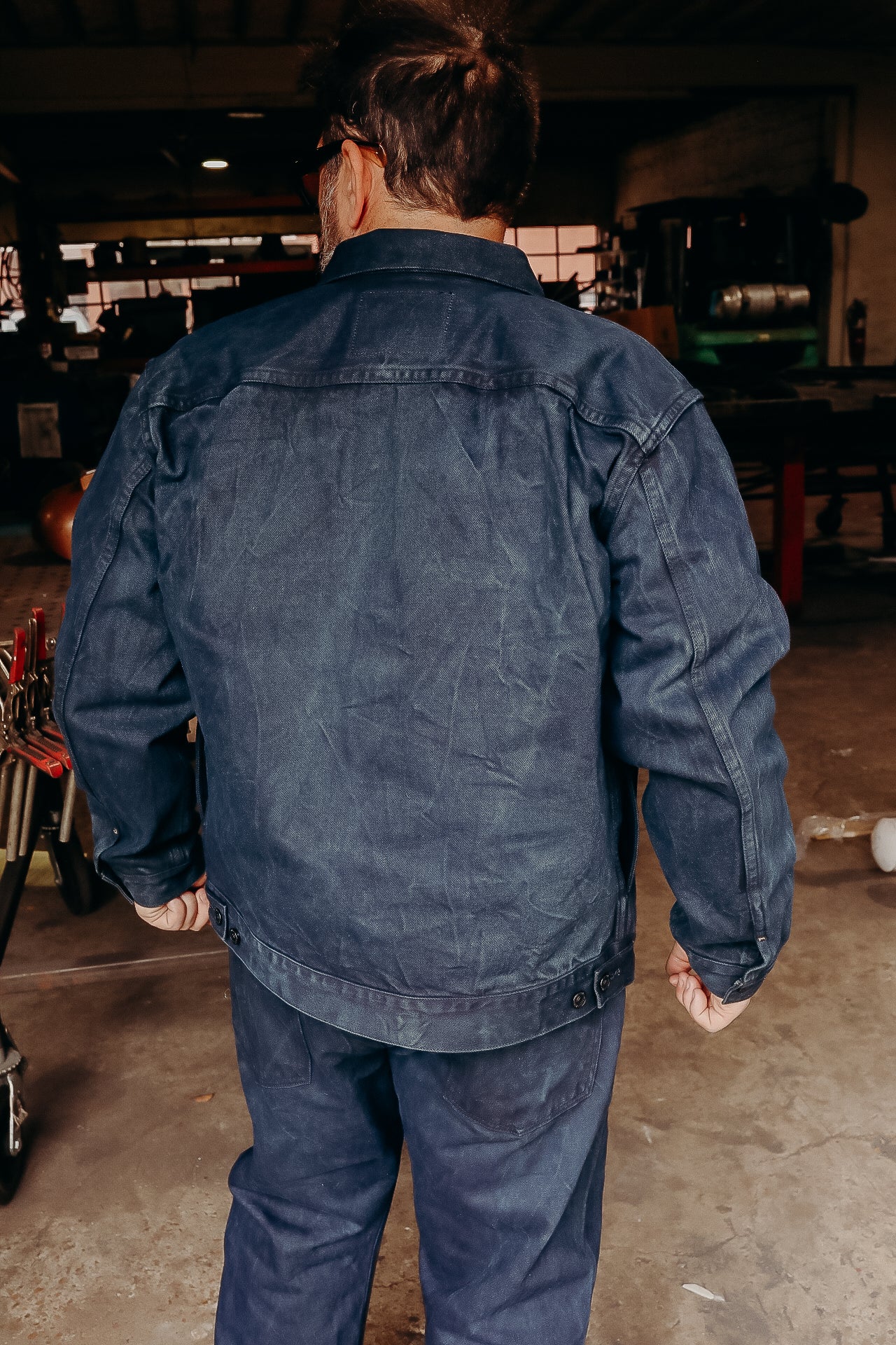 【coor】Mud Dyed Padded Denim Jacket Mud & Natural Indigo Dyed Denim Jacket – MOMOTARO JEANS
