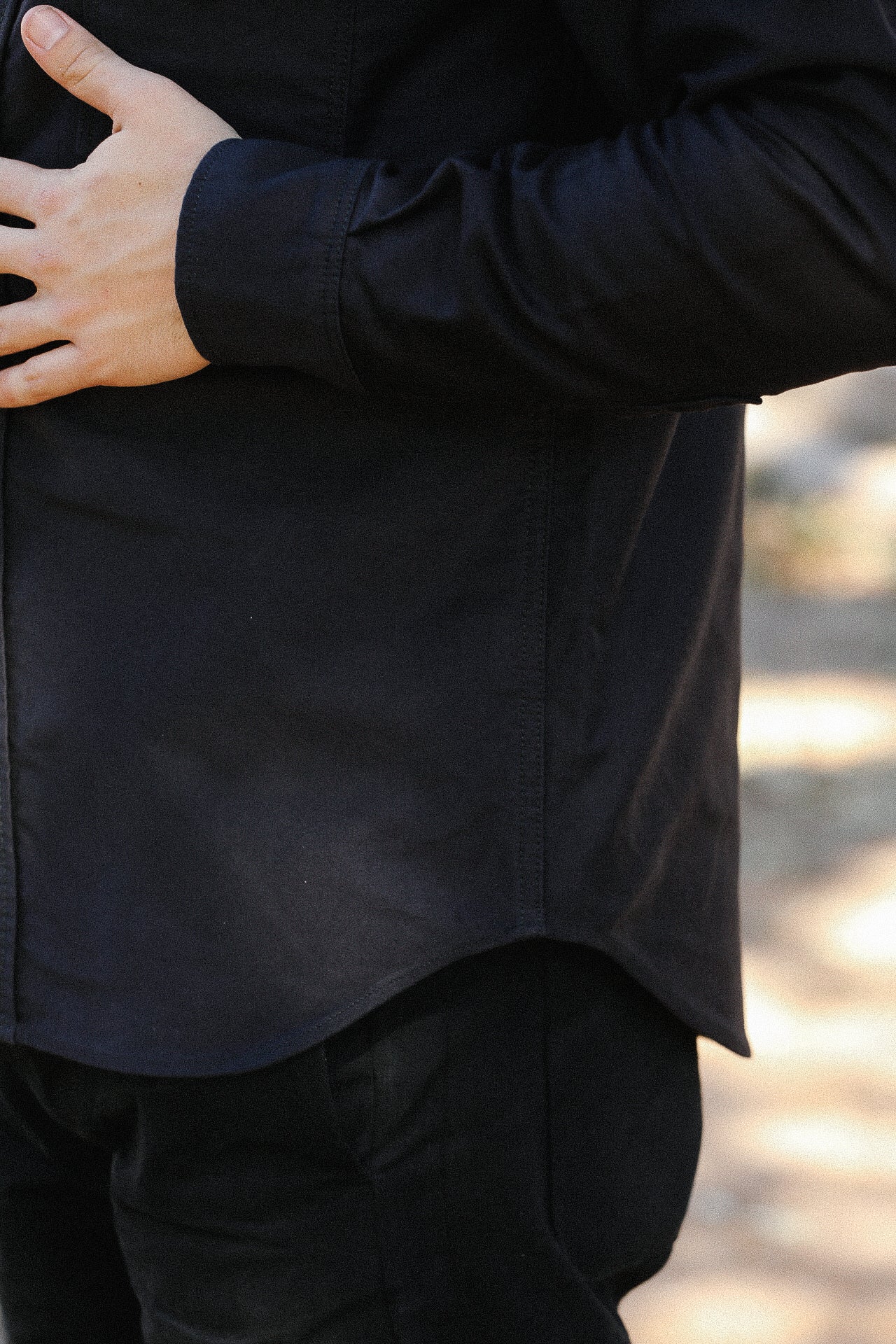 12oz Military Moleskin Western Shirt - Black IHSH-426-BLK