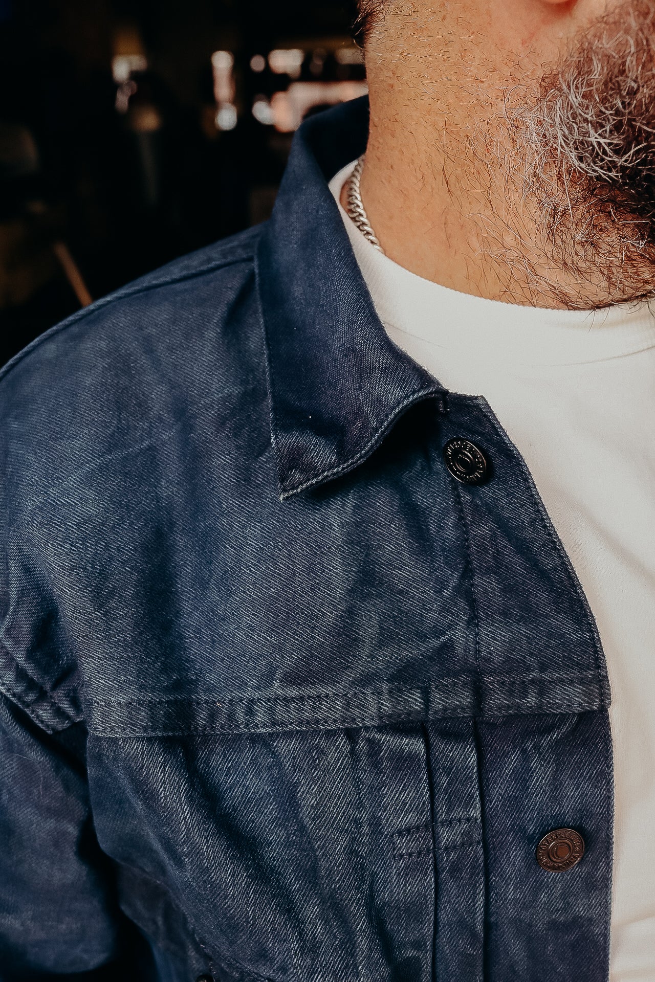 Mud and Natural Indigo Dyed Denim Jacket (MXGJ10024)