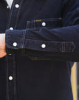 12oz Selvedge Denim Work Shirt With Snaps - Indigo Overdyed Black IHSH-326-OD