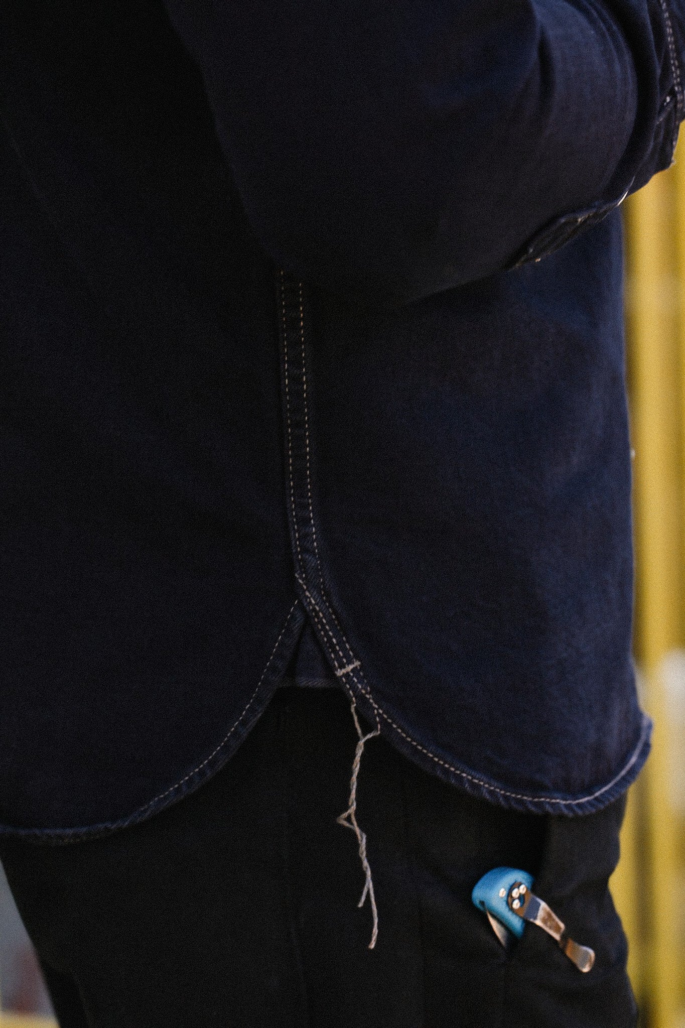 12oz Selvedge Denim Work Shirt With Snaps - Indigo Overdyed Black IHSH-326-OD