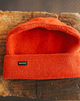 100% Wool Ribbed Beanie- Orange IHG-WOOL