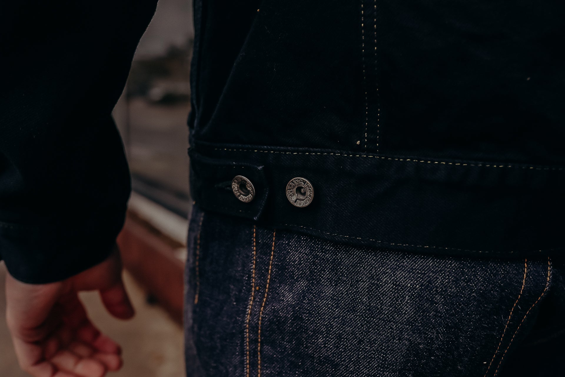 14oz Selvedge Denim Modified Type III Jacket - Indigo Overdyed Black IH-526-142OD
