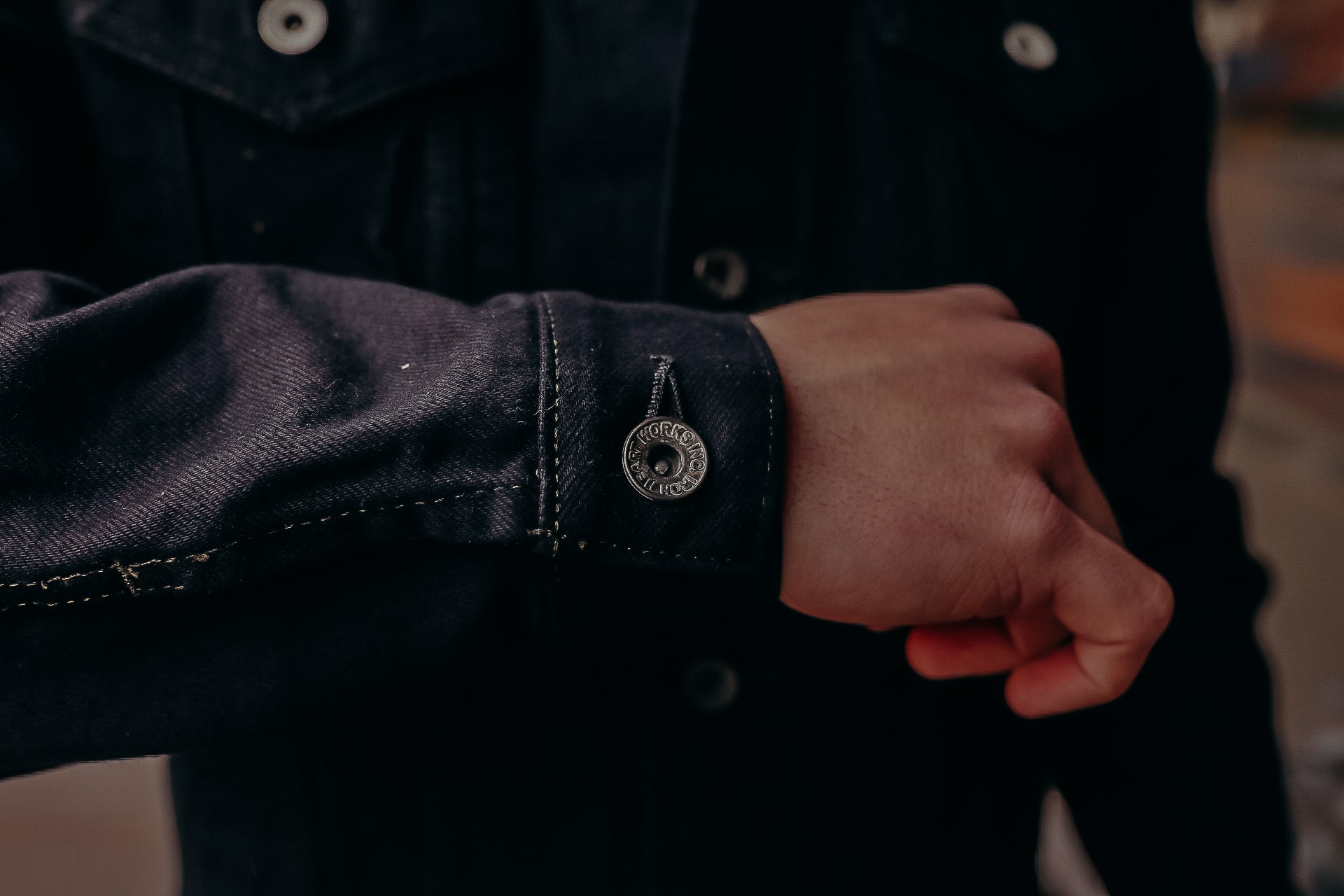 14oz Selvedge Denim Modified Type III Jacket - Indigo Overdyed Black IH-526-142OD