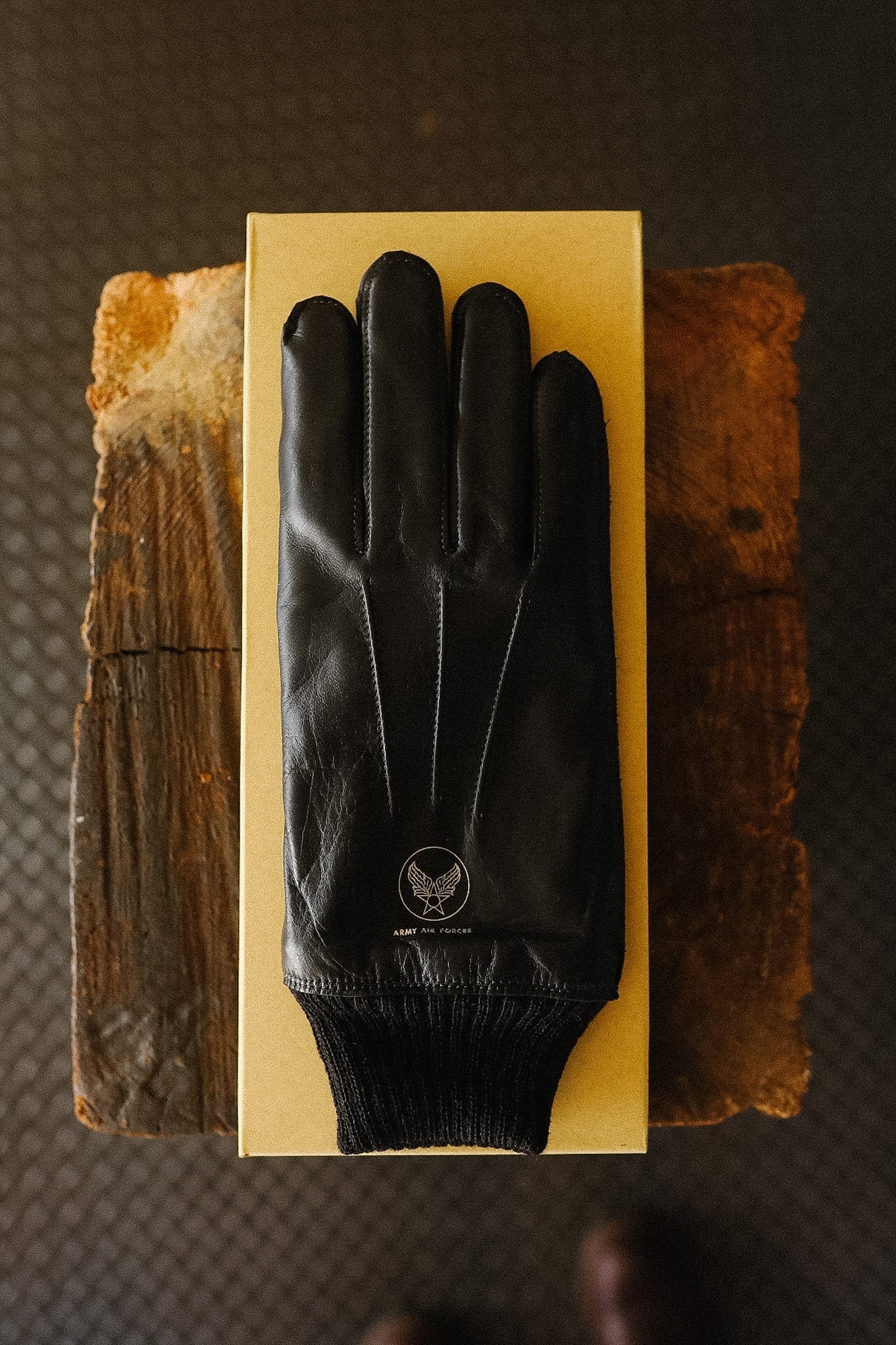 BR02873 Buzz Rickson Winter Flying Gloves Type A-10 William Gibson Collection- Black