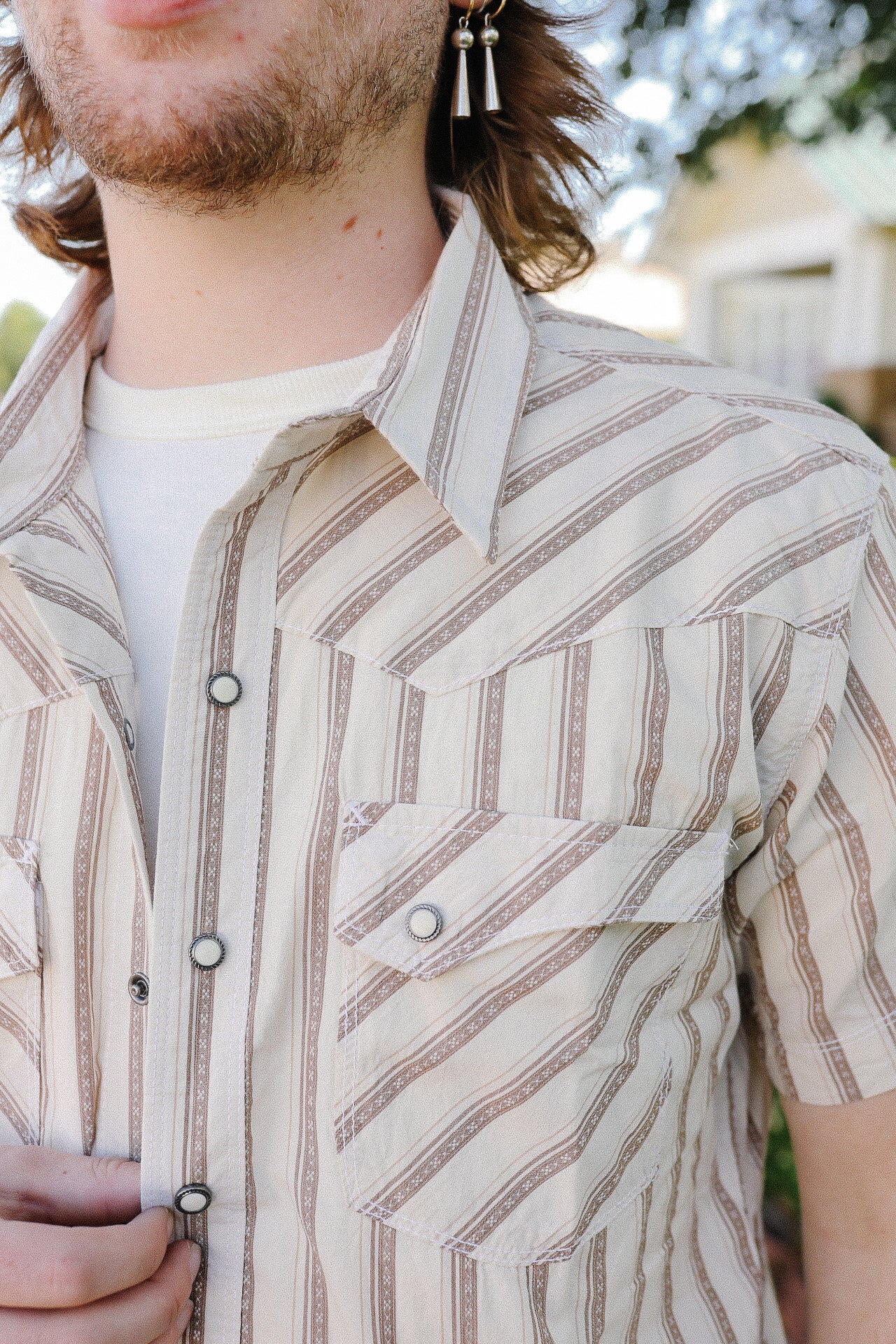 Calico Short Sleeve- Brown Stripe