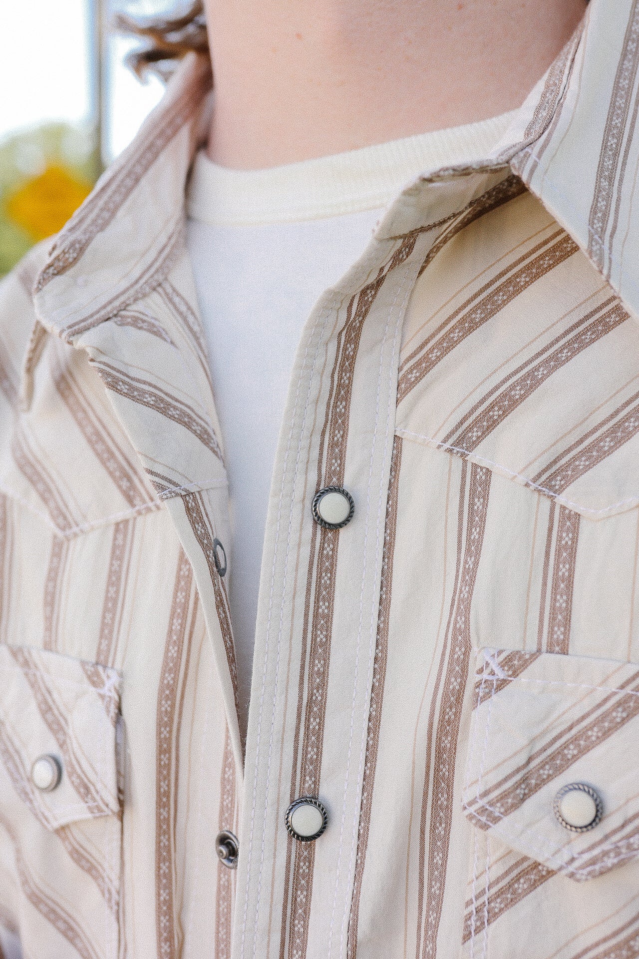 Calico Short Sleeve- Brown Stripe