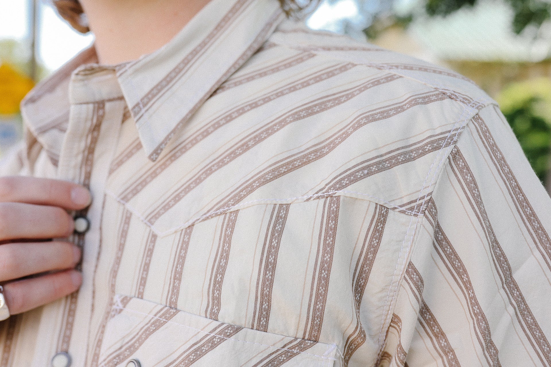 Calico Short Sleeve- Brown Stripe