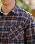Slubby Heavy Flannel Check Work Overshirt - Brown IHSH-430-BRN