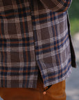 Slubby Heavy Flannel Check Work Overshirt - Brown IHSH-430-BRN
