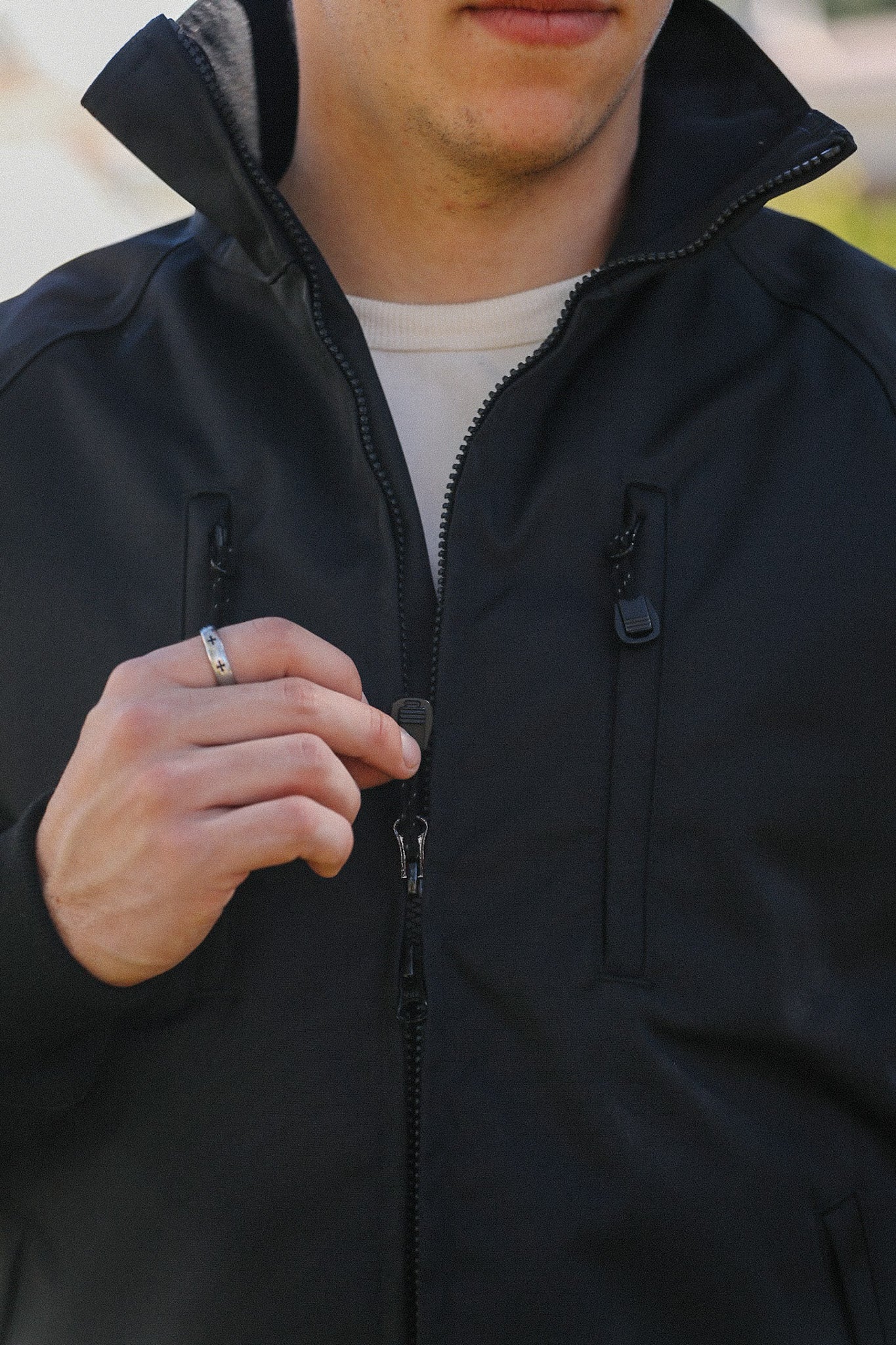 Cordura® Fleece Lined Windbreaker - Black IHJ-152-BLK