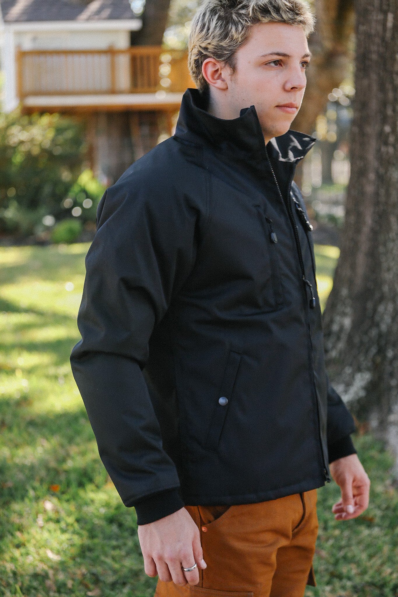 Cordura® Fleece Lined Windbreaker - Black IHJ-152-BLK