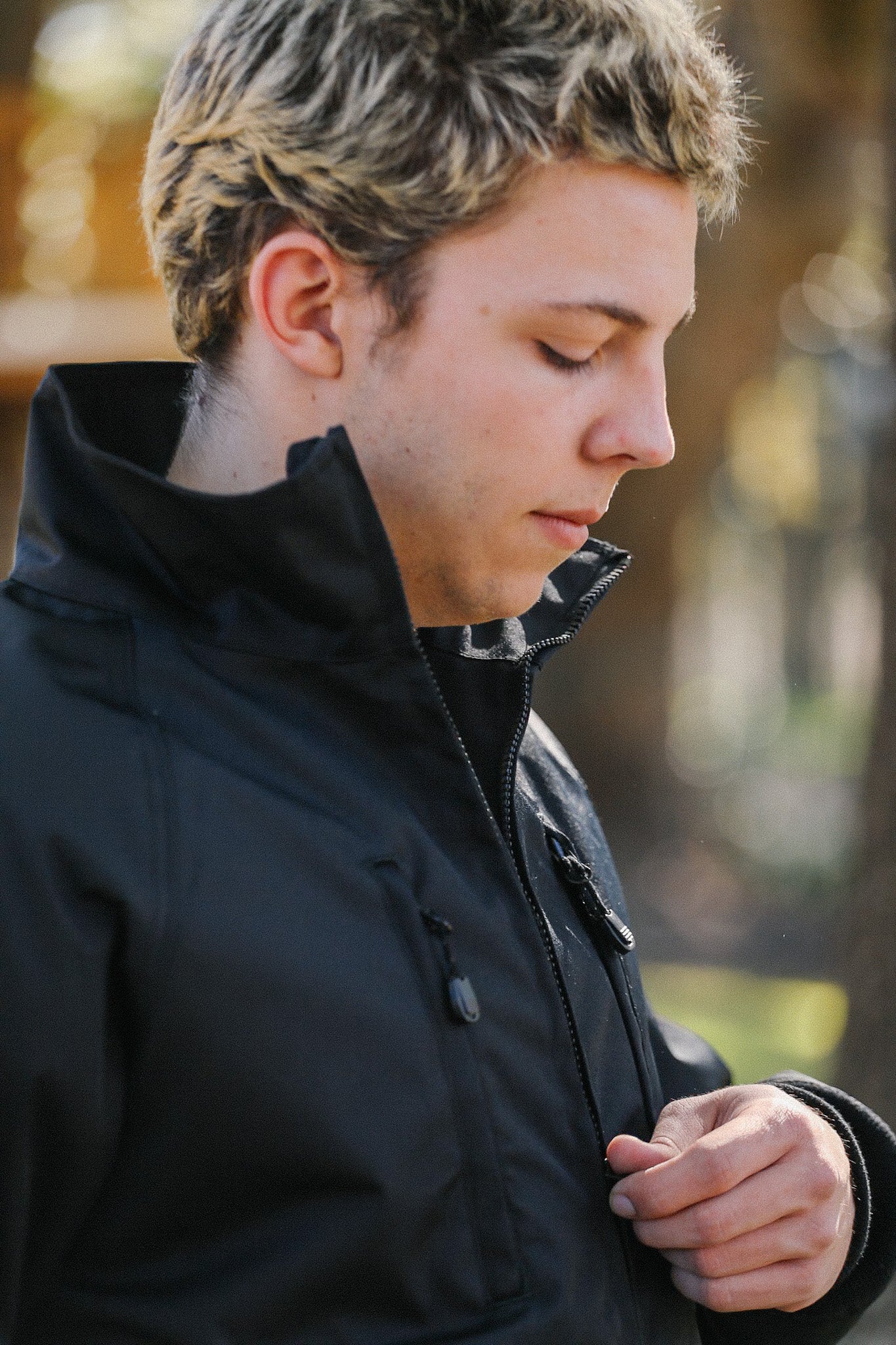 Cordura® Fleece Lined Windbreaker - Black IHJ-152-BLK